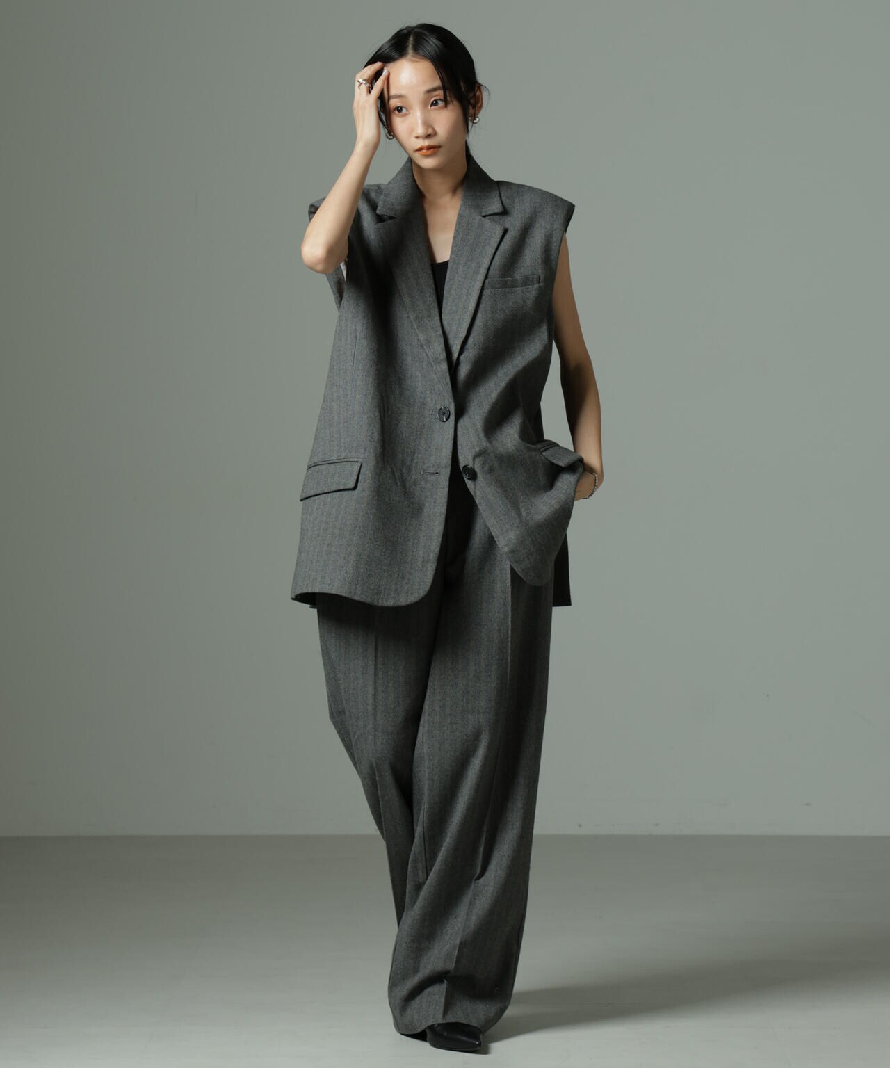 SECOND FEMALE/Hollanda Oversize Waistcoat（セットアップ可） 6714225004