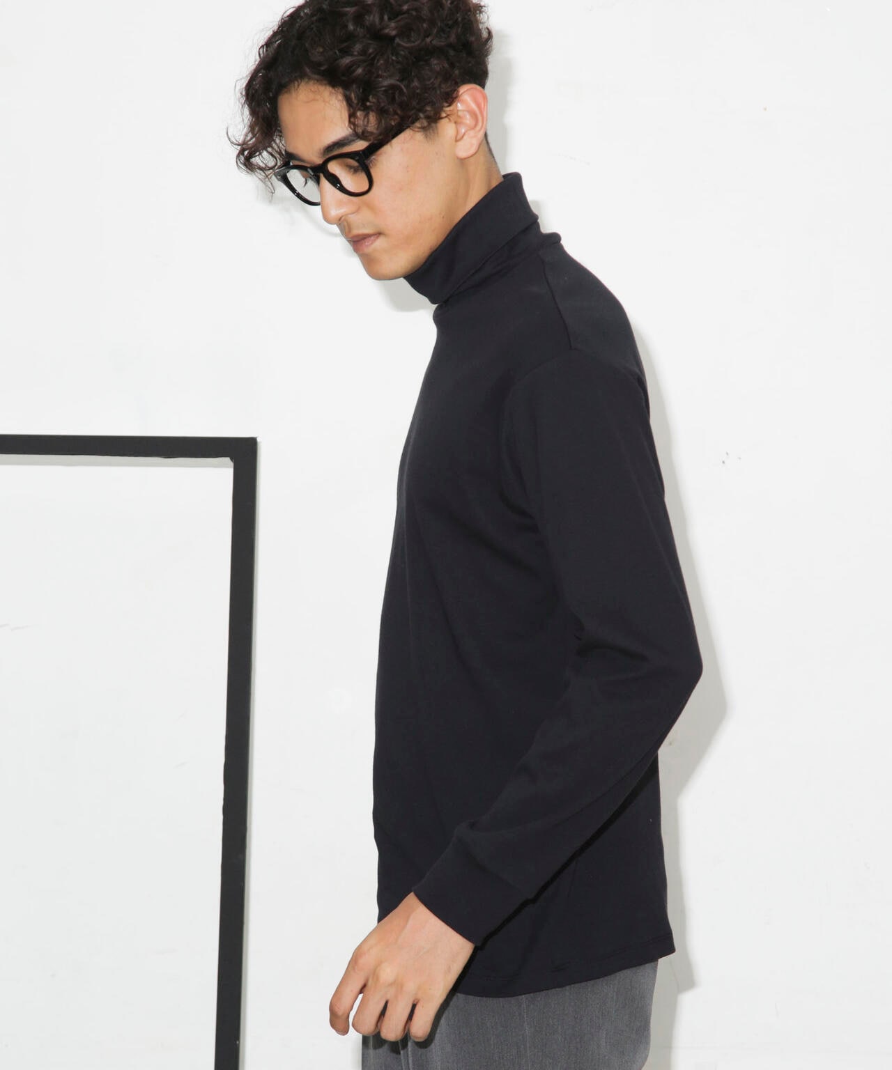 Anti Soaked(R) 汗染み防止 スムースタートルネックTシャツ 長袖 6684223206