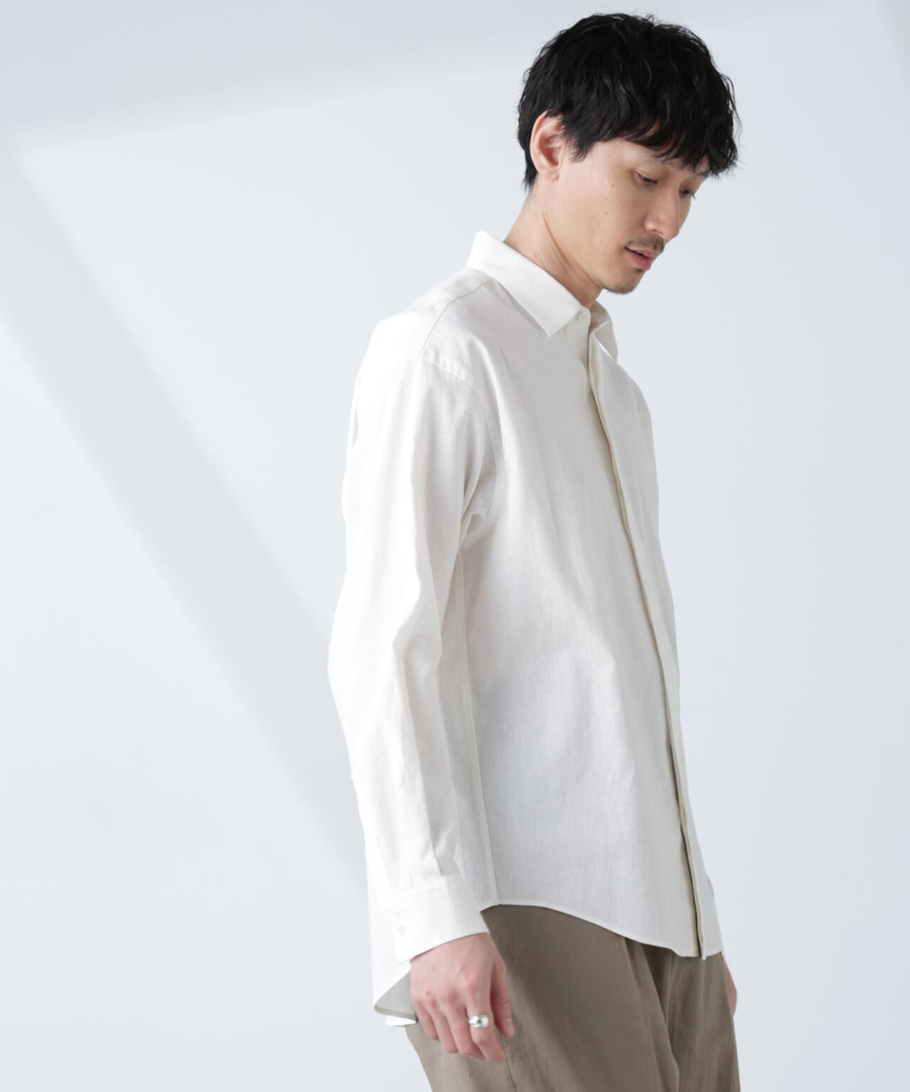 「BELGIUM LINEN FABRICS」リネンコットンレギュラーシャツ 6685120218