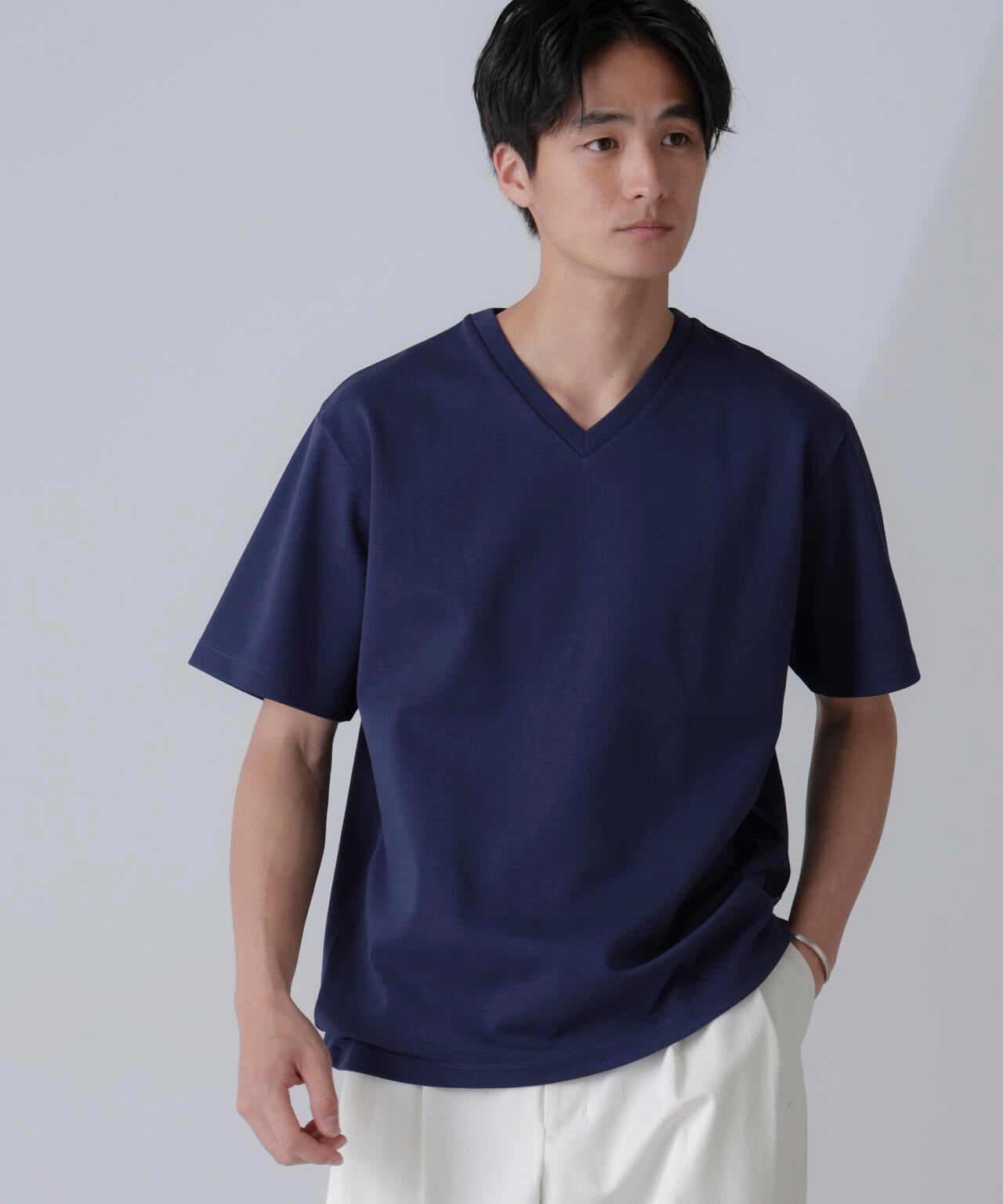 ダブルスムースＶネックＴシャツ 半袖 6724124232