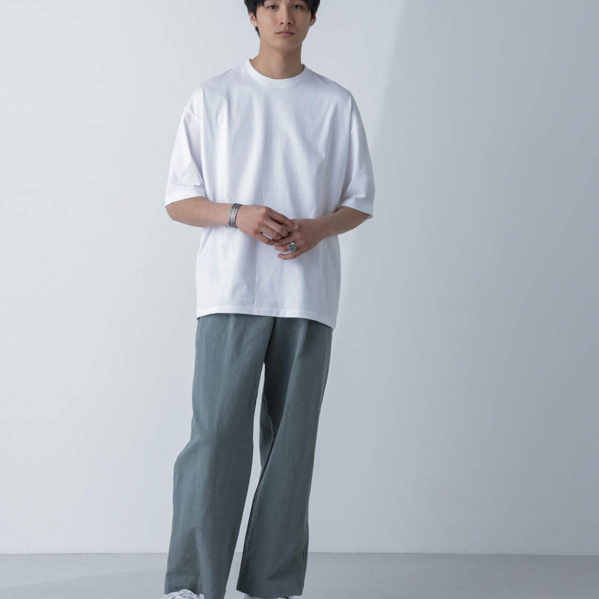 ESLOW/ONE TUCK PANTS w/STITCH