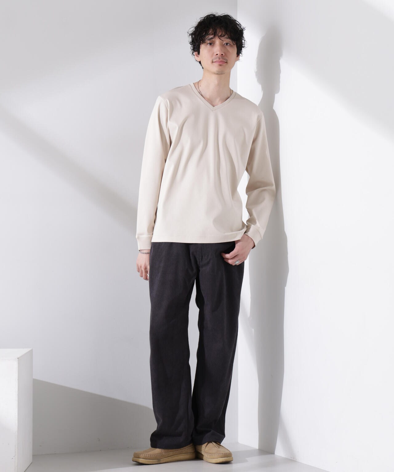 アンチスメル VネックTシャツ 長袖 6725123206