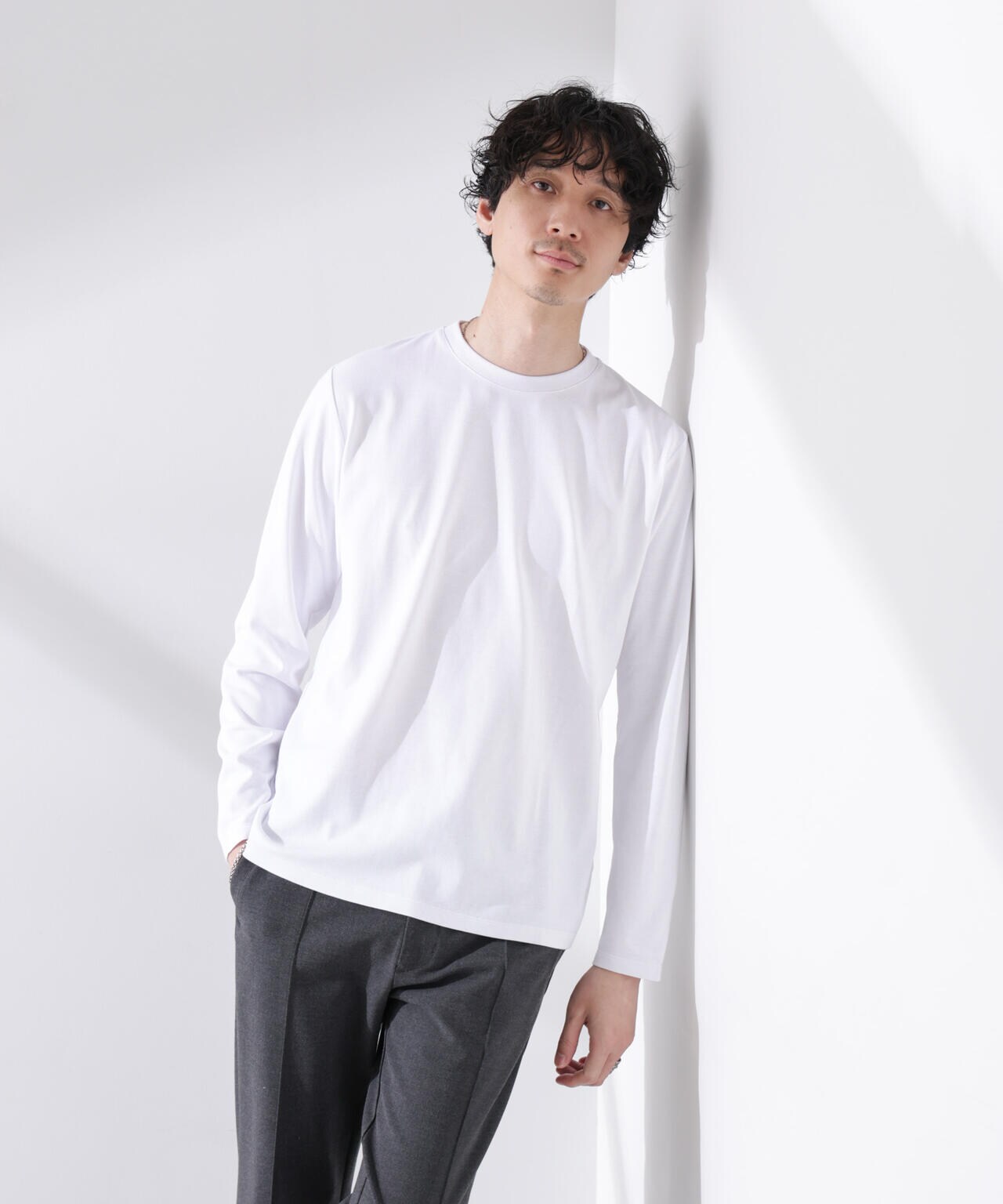 【大人気シリーズ】Anti Soaked(R)汗染み防止 クルーネックTシャツ 長袖 6685123201