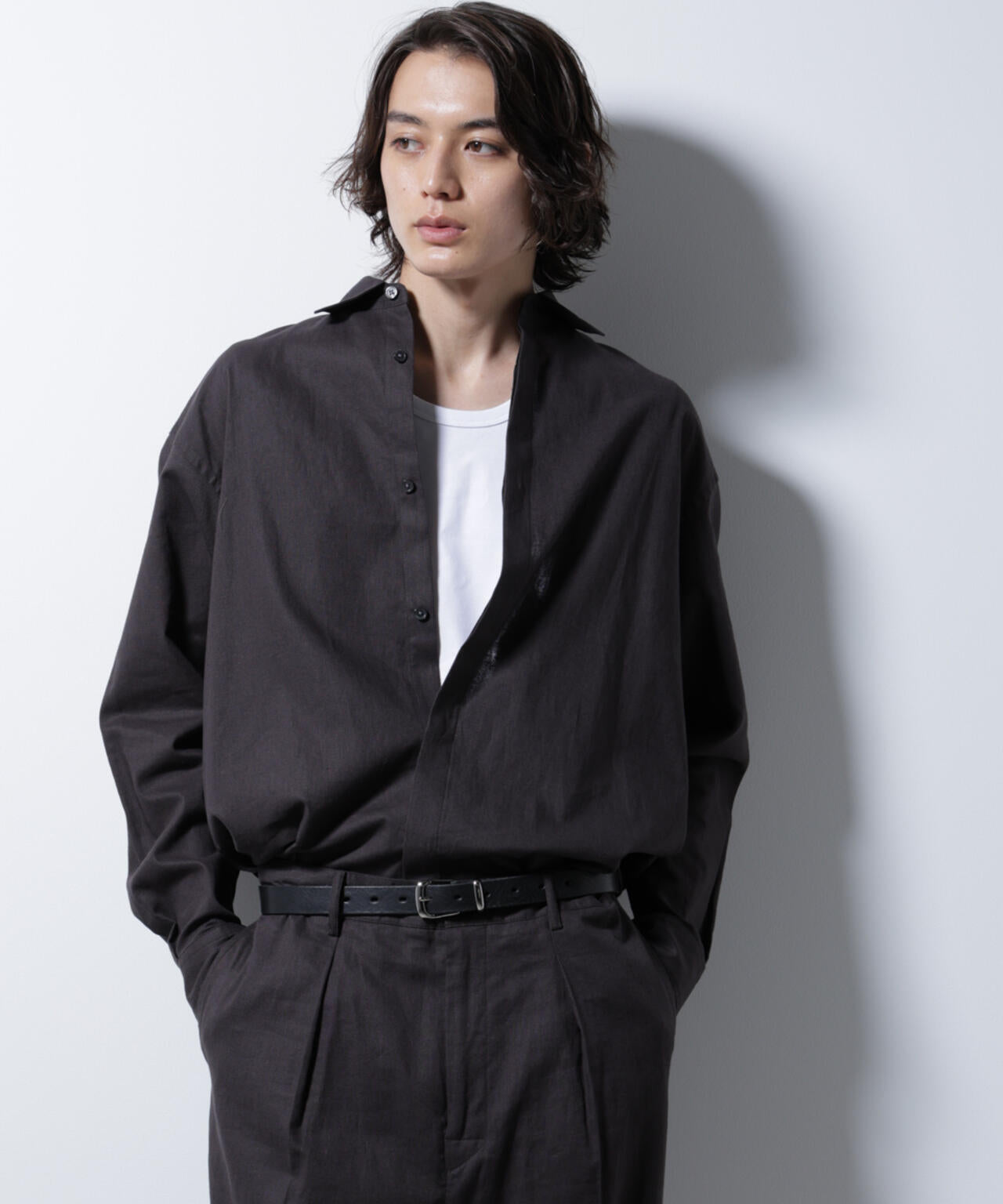 「BELGIUM LINEN FABRICS」リネンコットンレギュラーシャツ 6685120218