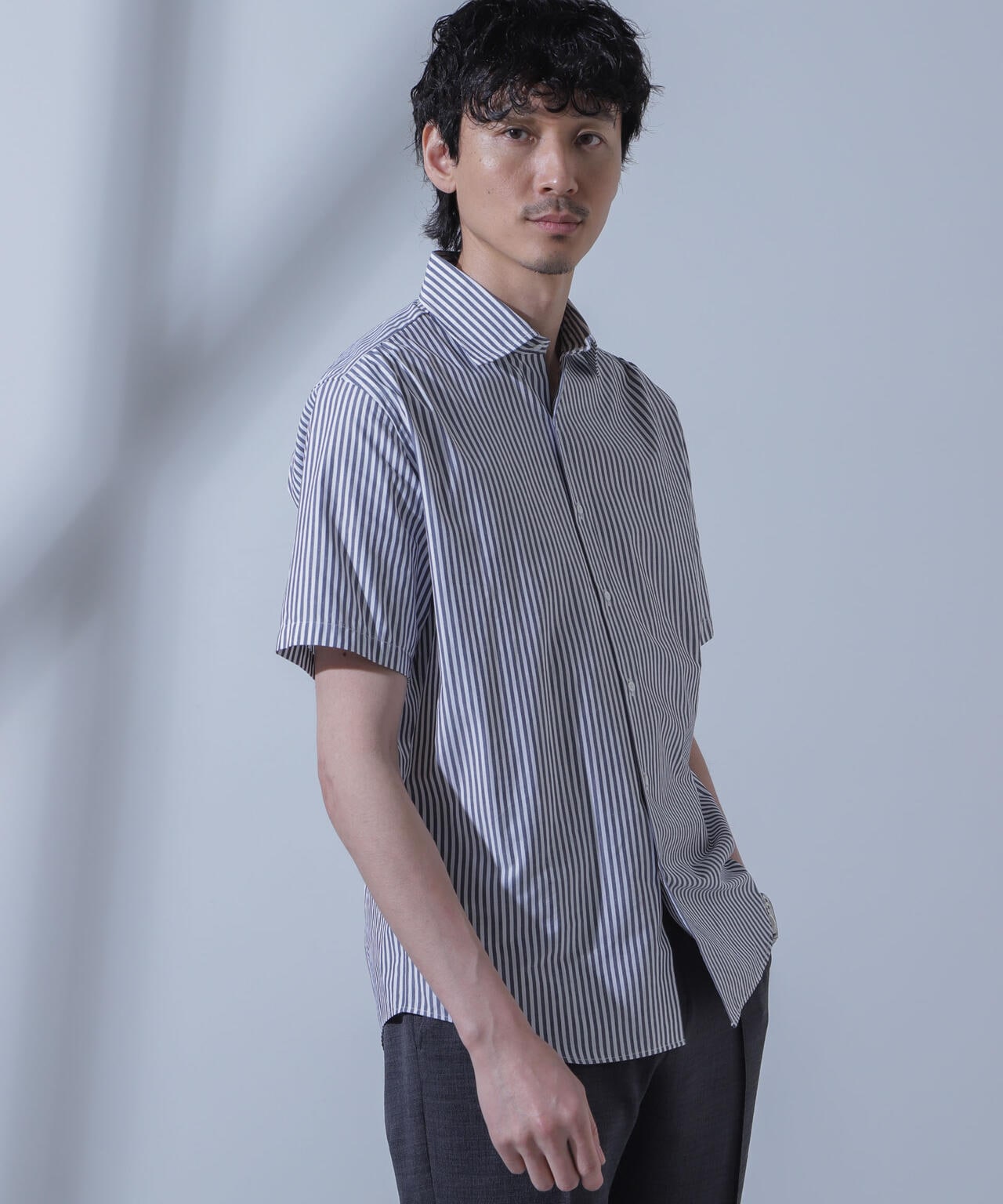 「N SHIRTS」AntiSoaked(R)汗染み防止セミワイドカラーシャツ半袖 6684121208