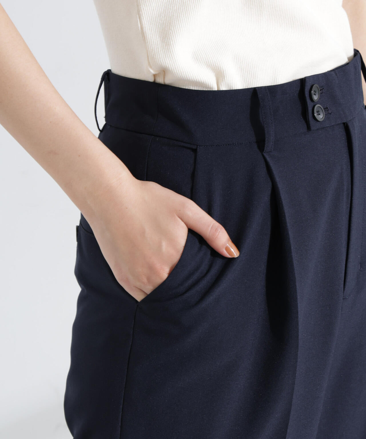 ライトファンクション タックセミワイドパンツ(セットアップ可) 6695127300