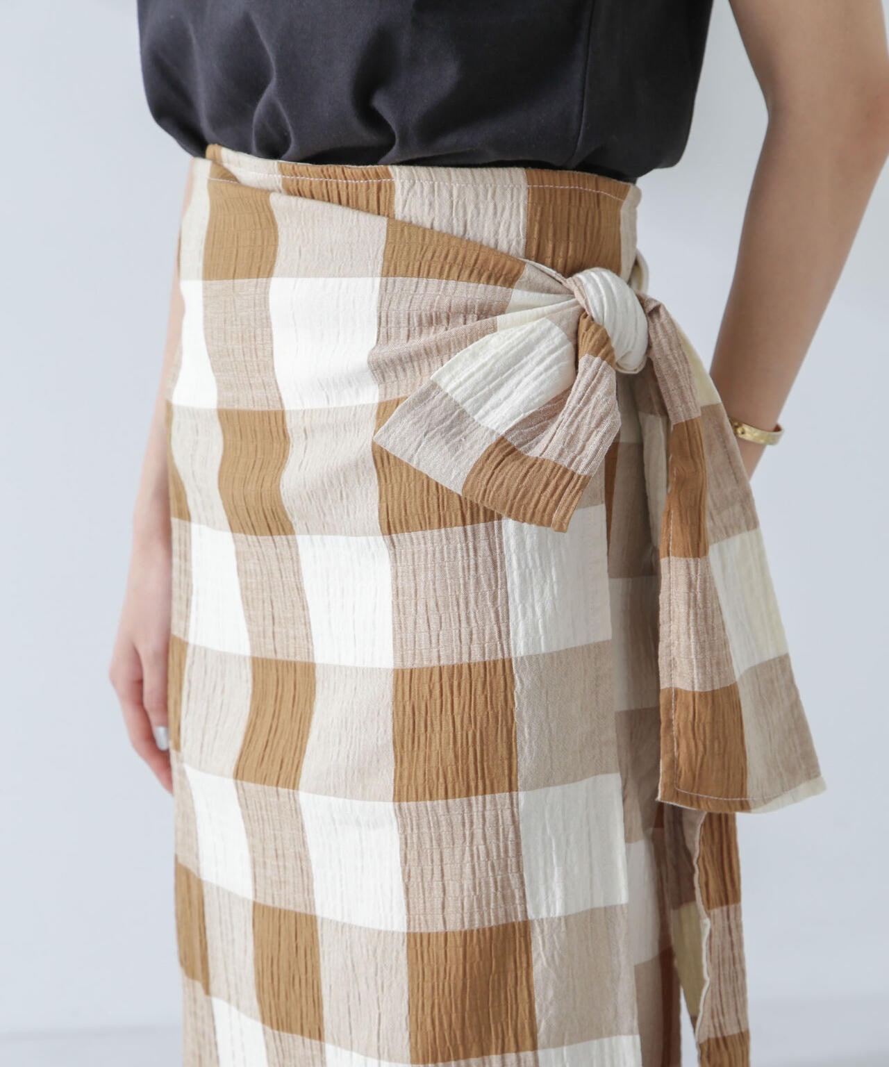 RITA ROW/Checkered pareo skirt 6714130010