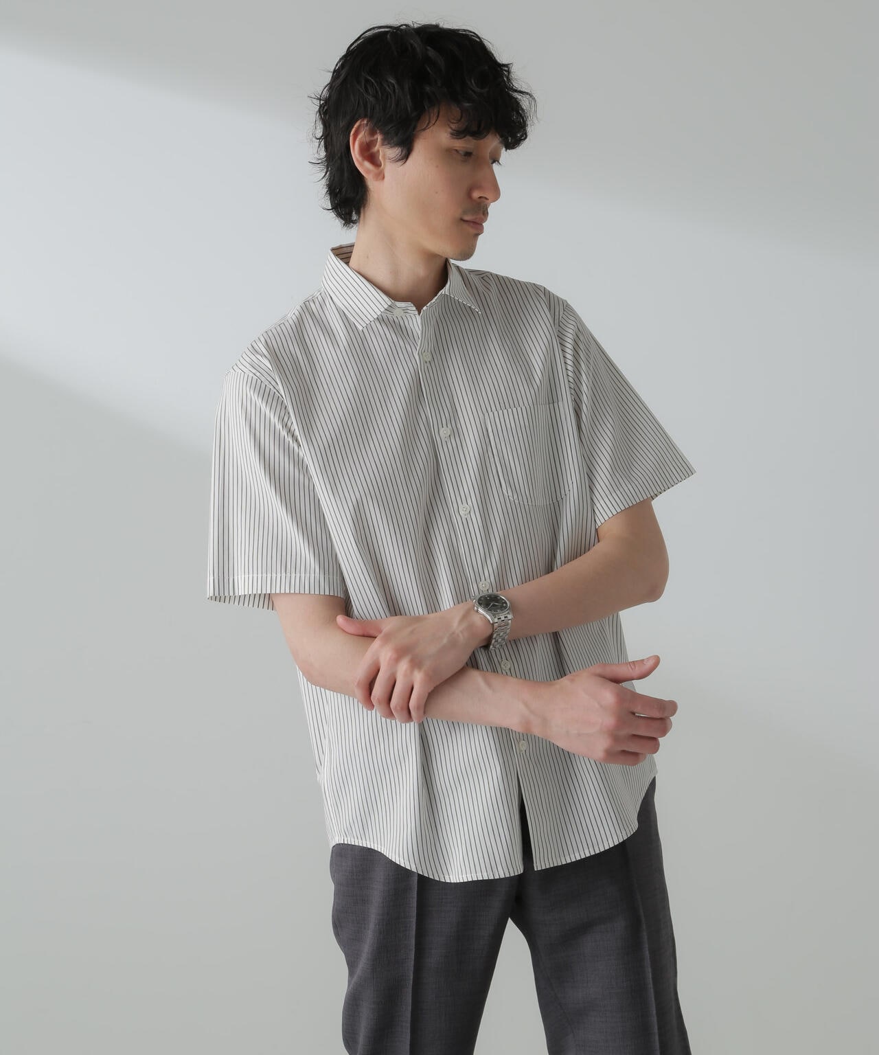 「ICE FLOW LINEN」バリエーションシャツ 半袖 6684121207