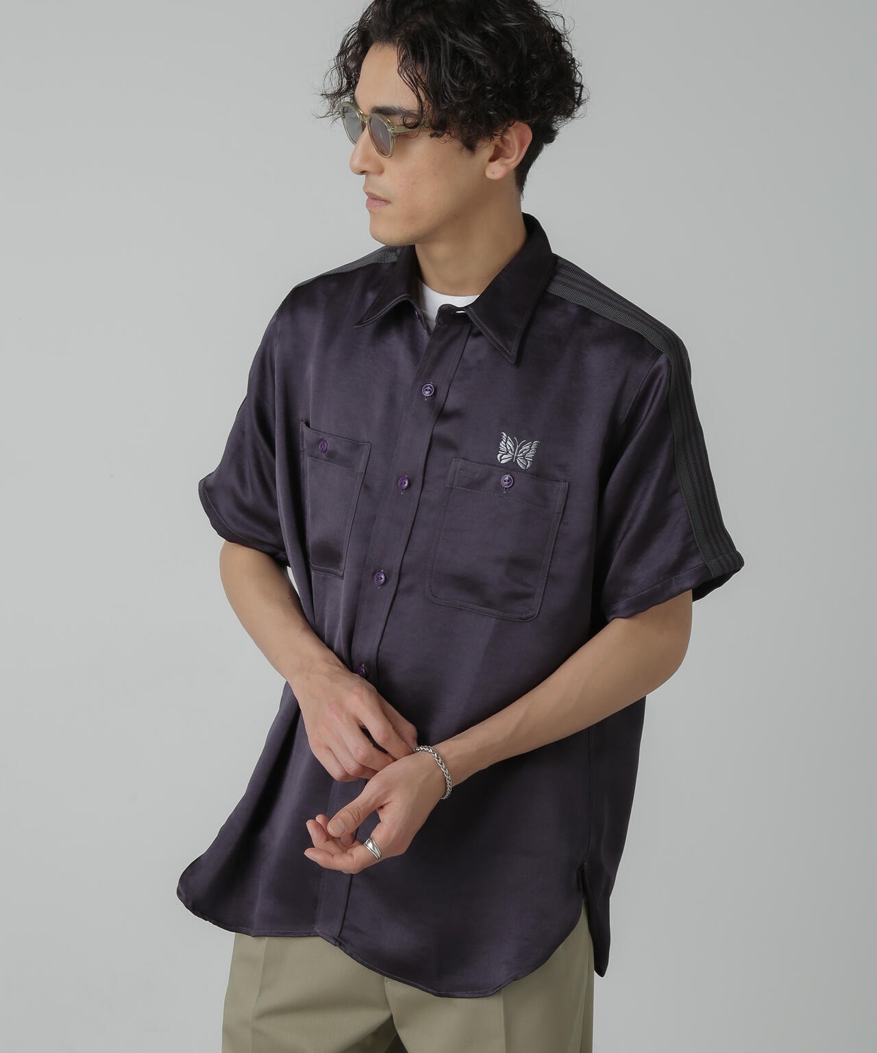 Needles/別注 S/S Work Shirt Poly Sateen 6704121011