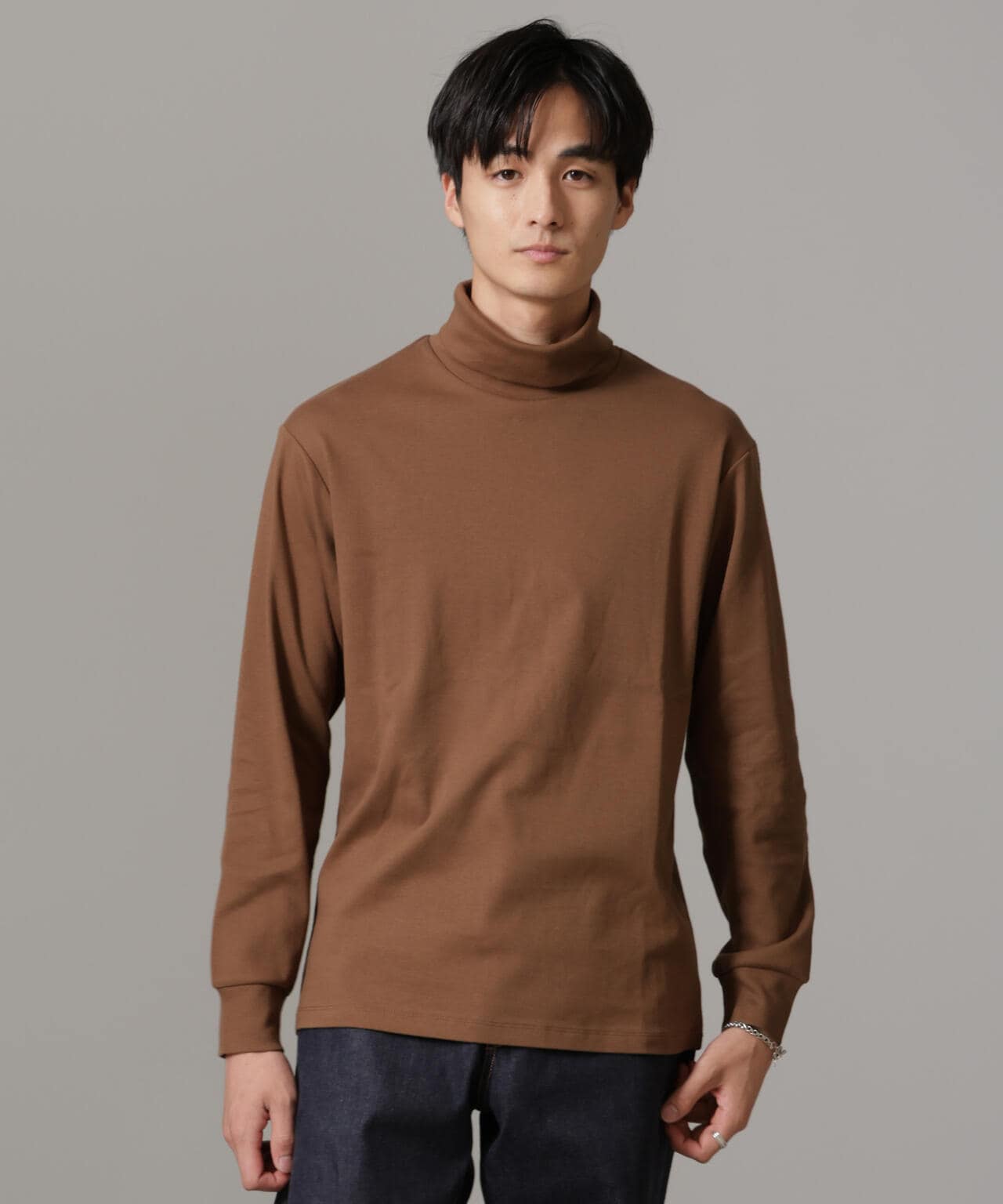 Anti Soaked(R) 汗染み防止 スムースタートルネックTシャツ 長袖 6684223206