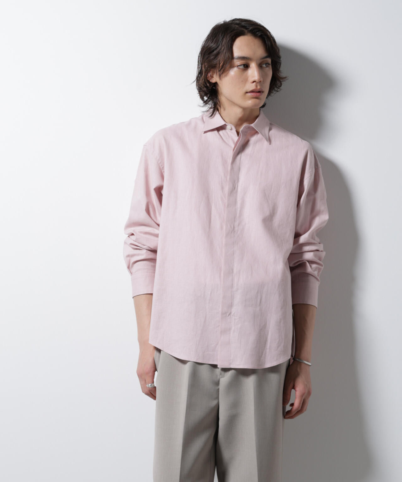 「BELGIUM LINEN FABRICS」リネンコットンレギュラーシャツ 6685120218