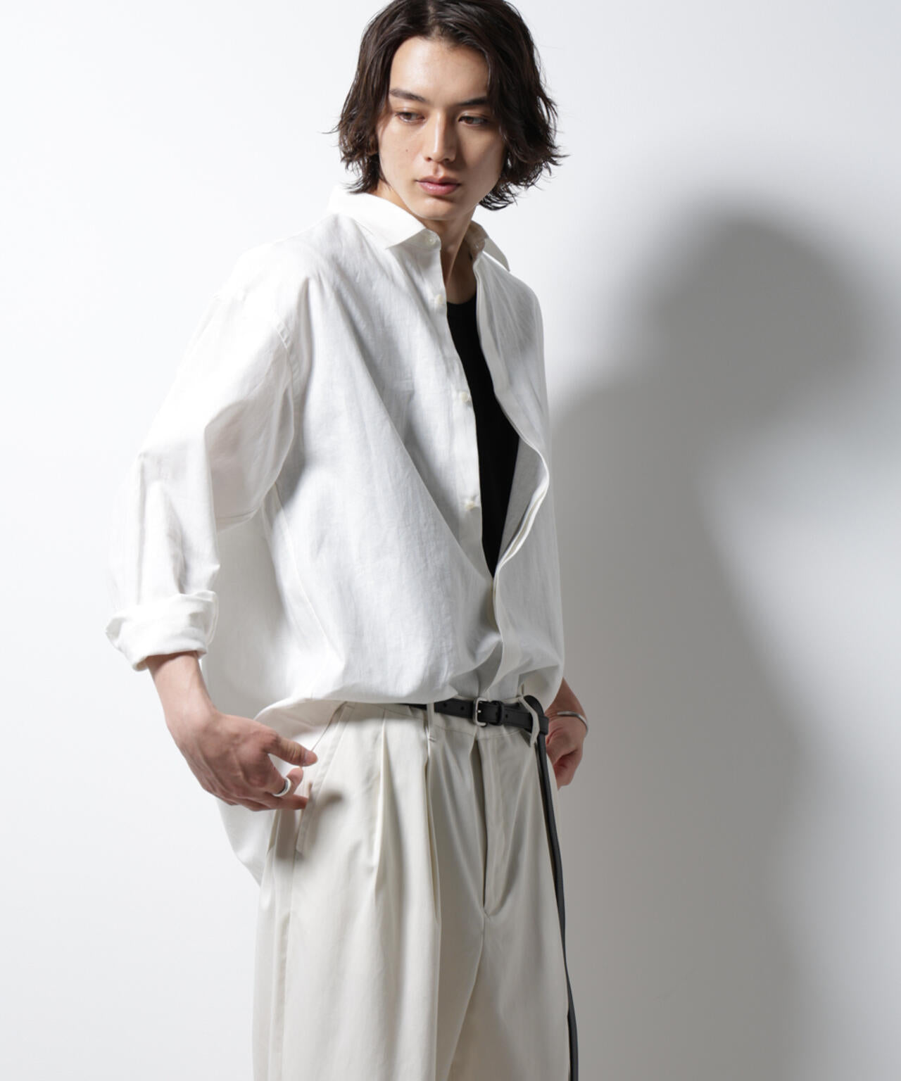「BELGIUM LINEN FABRICS」リネンコットンレギュラーシャツ 6685120218