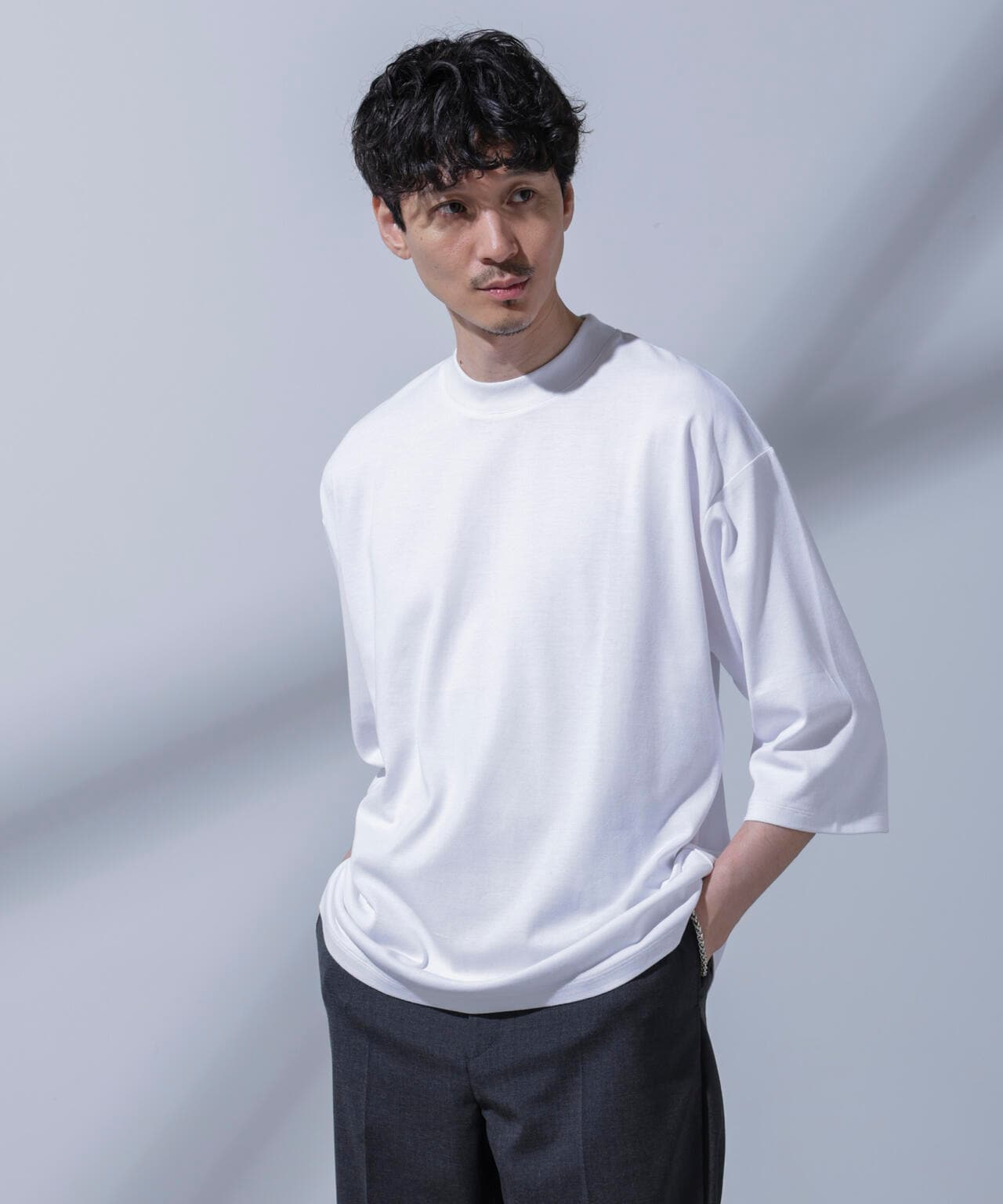 web限定 anti soaked r オフショルネック七分袖tシャツ