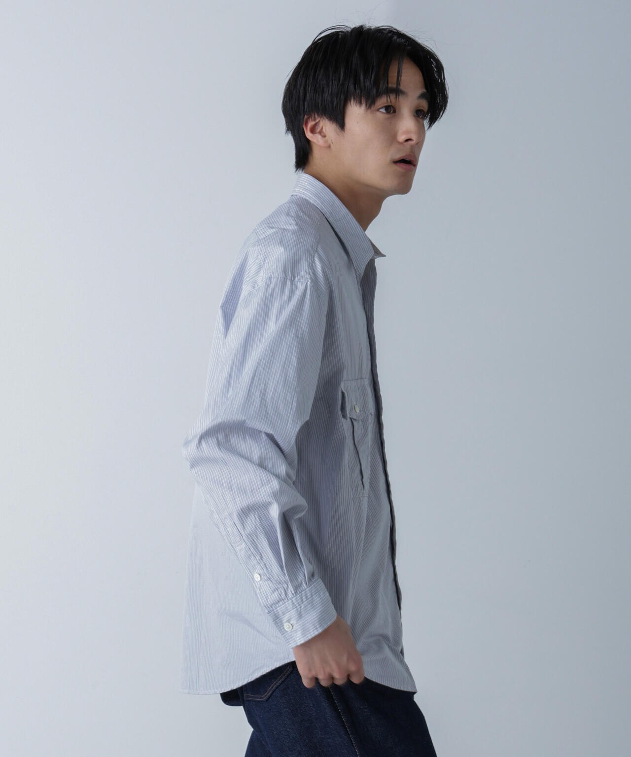Porter Classic / ROLL UP STRIPE SHIRT Porter Classic / ROLL UP STRIPE SHIRT