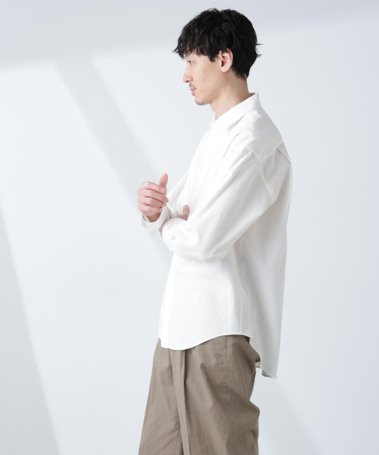 「BELGIUM LINEN FABRICS」リネンコットンレギュラーシャツ 6685120218
