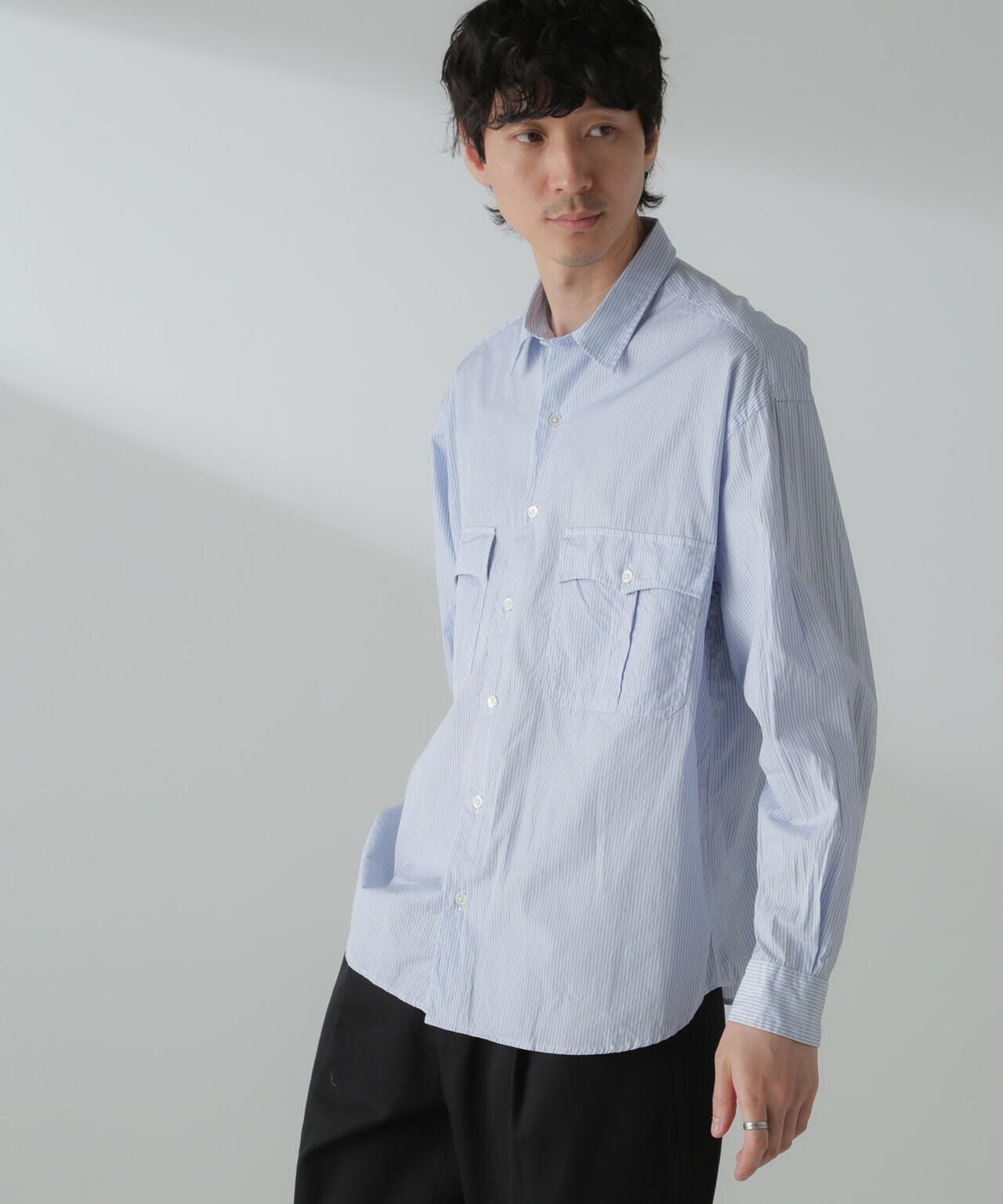 Porter Classic / ROLL UP STRIPE SHIRT