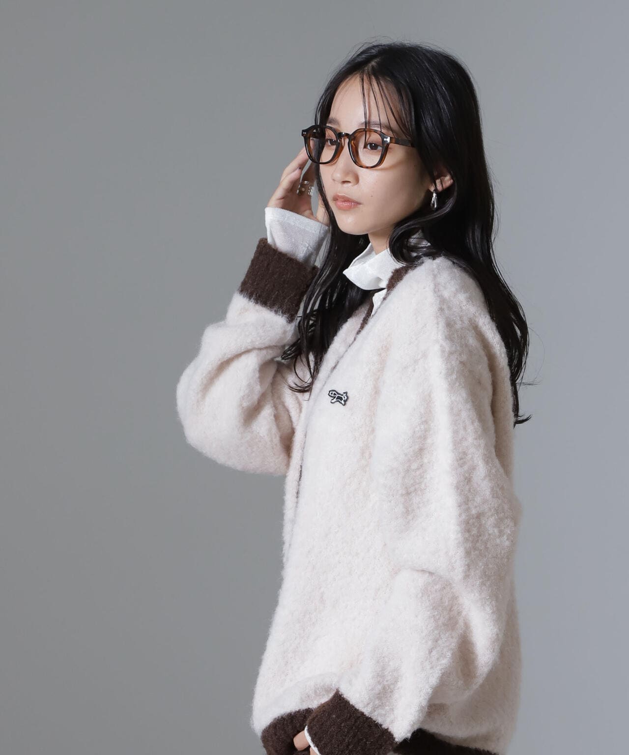 PENNEYS 別注 The FOX バイカラー vネック カーディガン