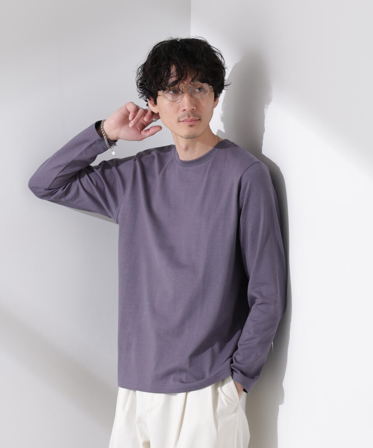 【大人気シリーズ】Anti Soaked(R)汗染み防止 クルーネックTシャツ 長袖 6685123201