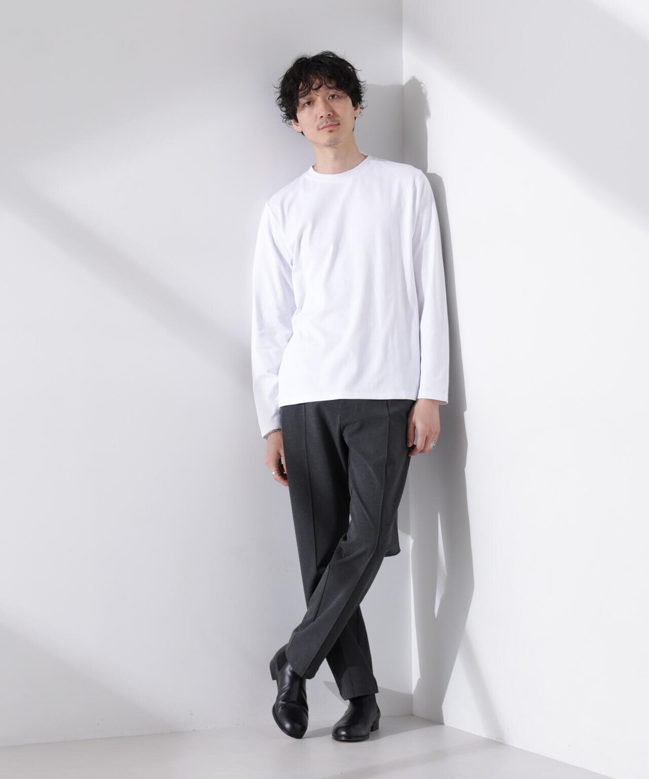 【大人気シリーズ】Anti Soaked(R)汗染み防止 クルーネックTシャツ 長袖 6685123201