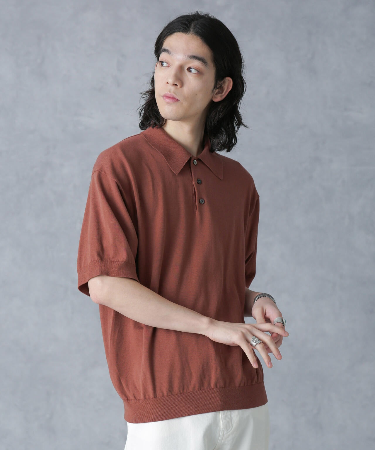 crepuscule/別注 S/S KNIT POLO 6704124027