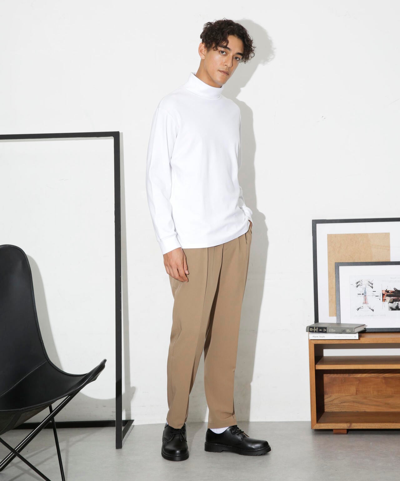 Anti Soaked(R) 汗染み防止 スムースタートルネックTシャツ 長袖 6684223206