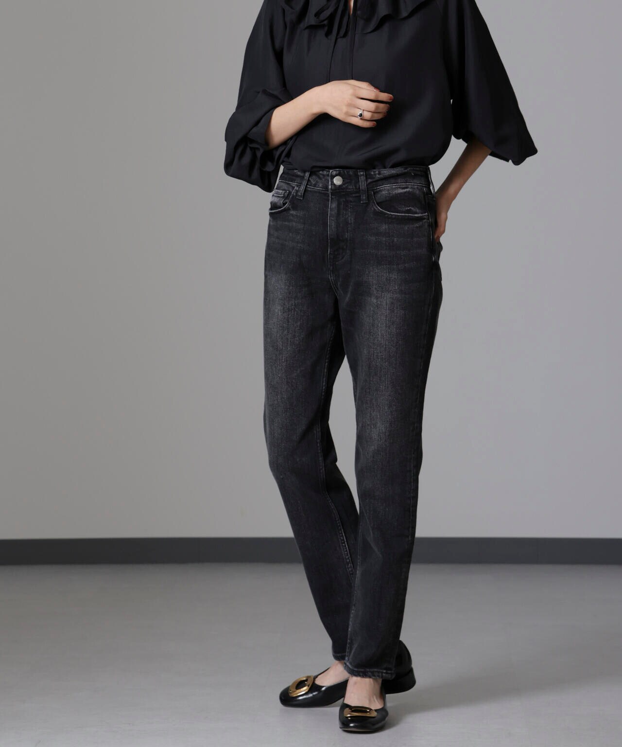 Healthy DENIM/Citon スリムストレートデニム Black Used 6714227024