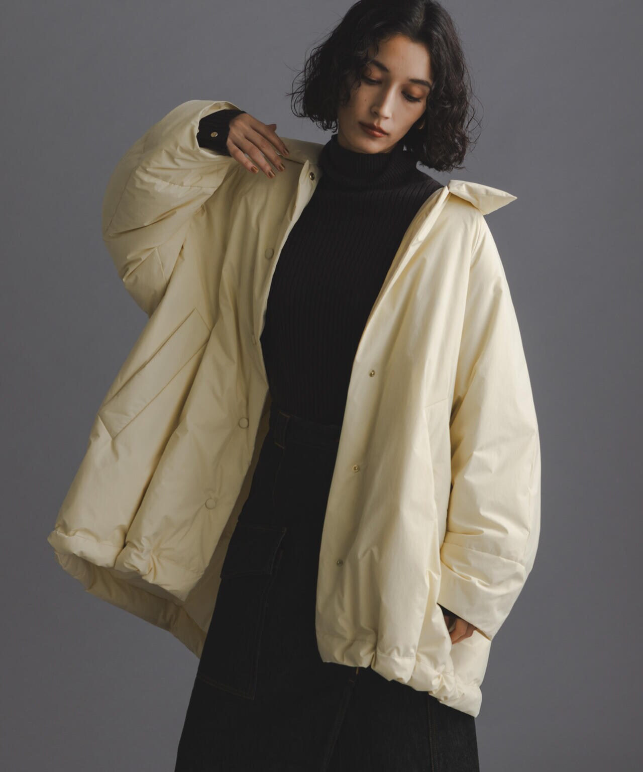 「西川ダウン(R)」ミドル丈バックタックコート 6694214304