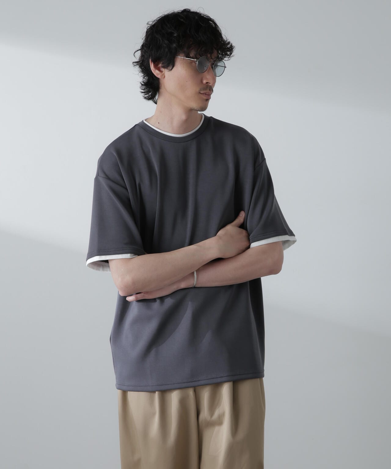 バックステッチリラックスダンボールTシャツ 半袖 6724124240