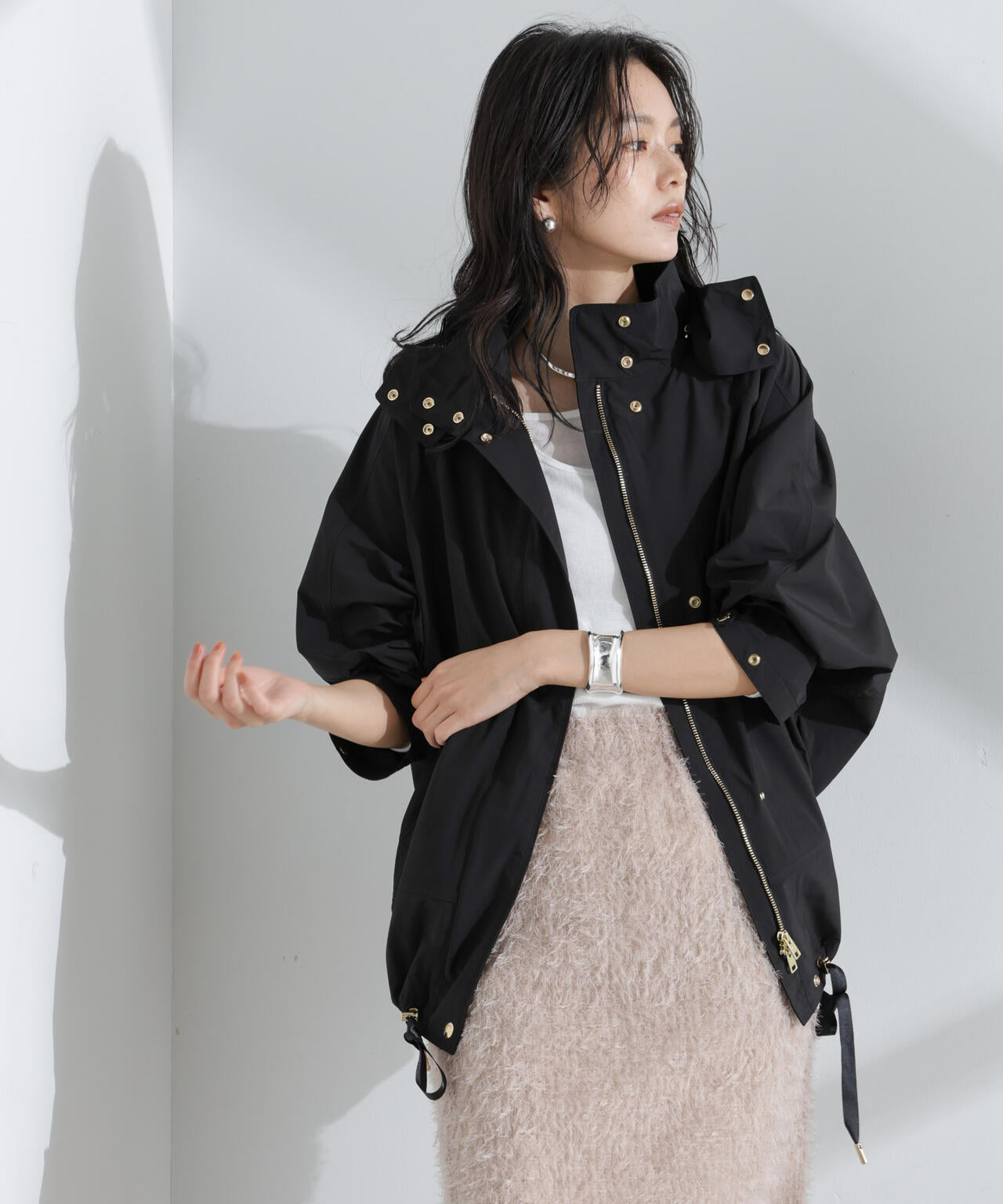 Rocky Monroe｜オーバーサイズレギュラーカラーストレッチシャツ