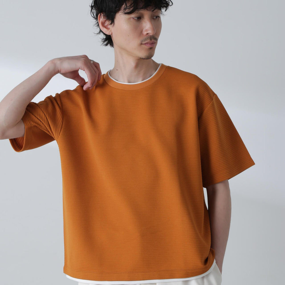 en Giorno 豪華 アンジョルノ プリントモックネック半袖シャツ