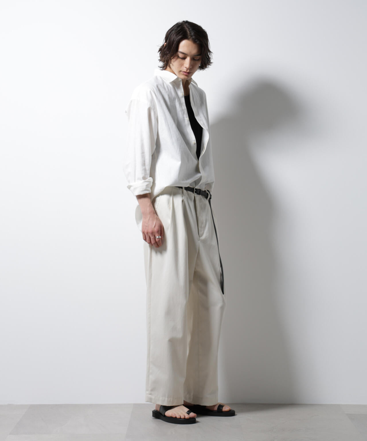 「BELGIUM LINEN FABRICS」リネンコットンレギュラーシャツ 6685120218