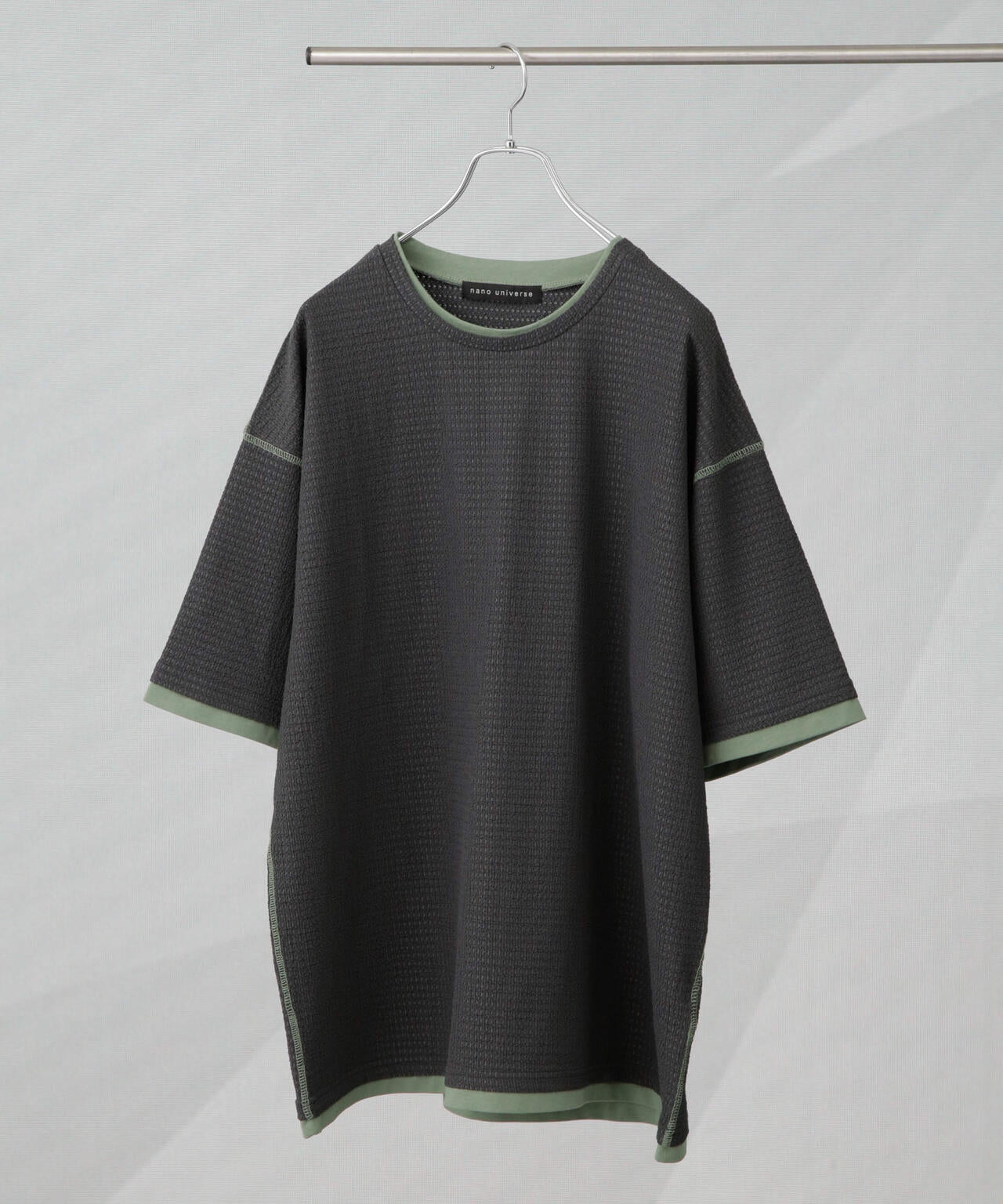 カラーステッチ ジャガード Tシャツ 半袖