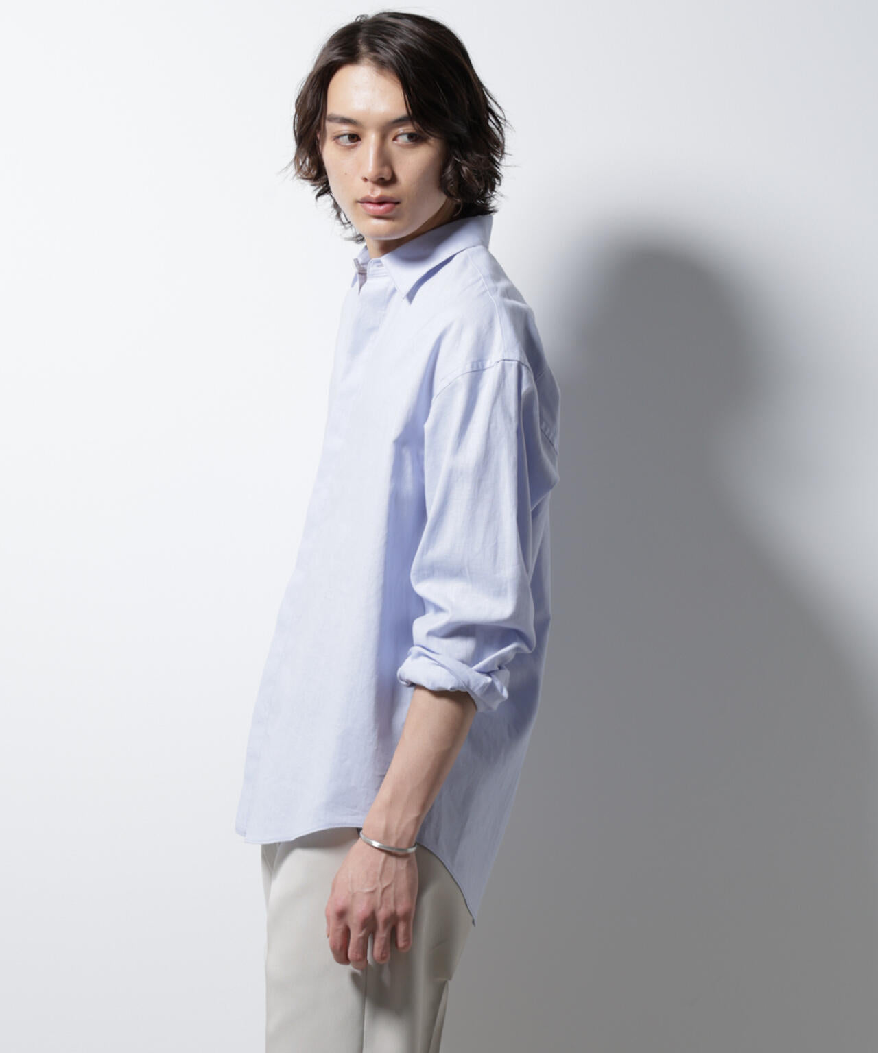 「BELGIUM LINEN FABRICS」リネンコットンレギュラーシャツ 6685120218