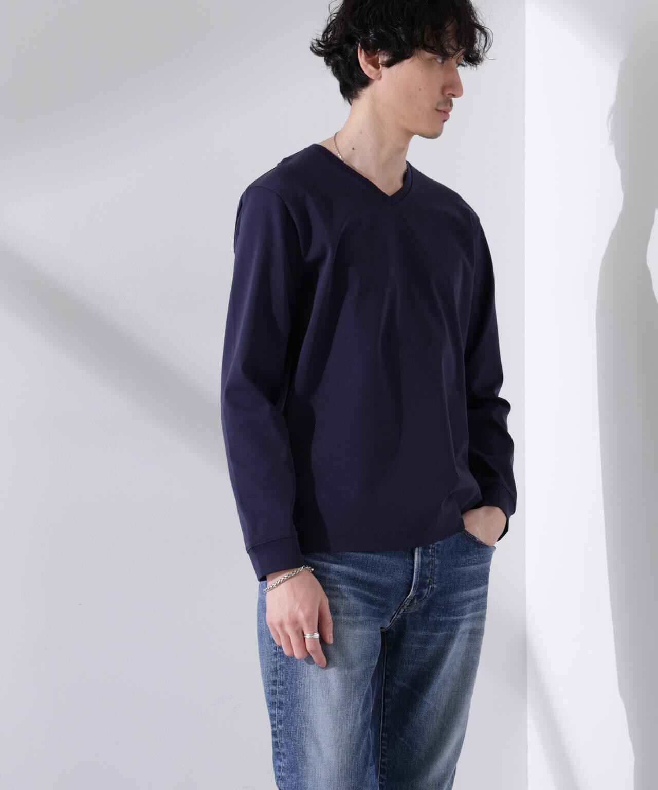 アンチスメル VネックTシャツ 長袖 6725123206