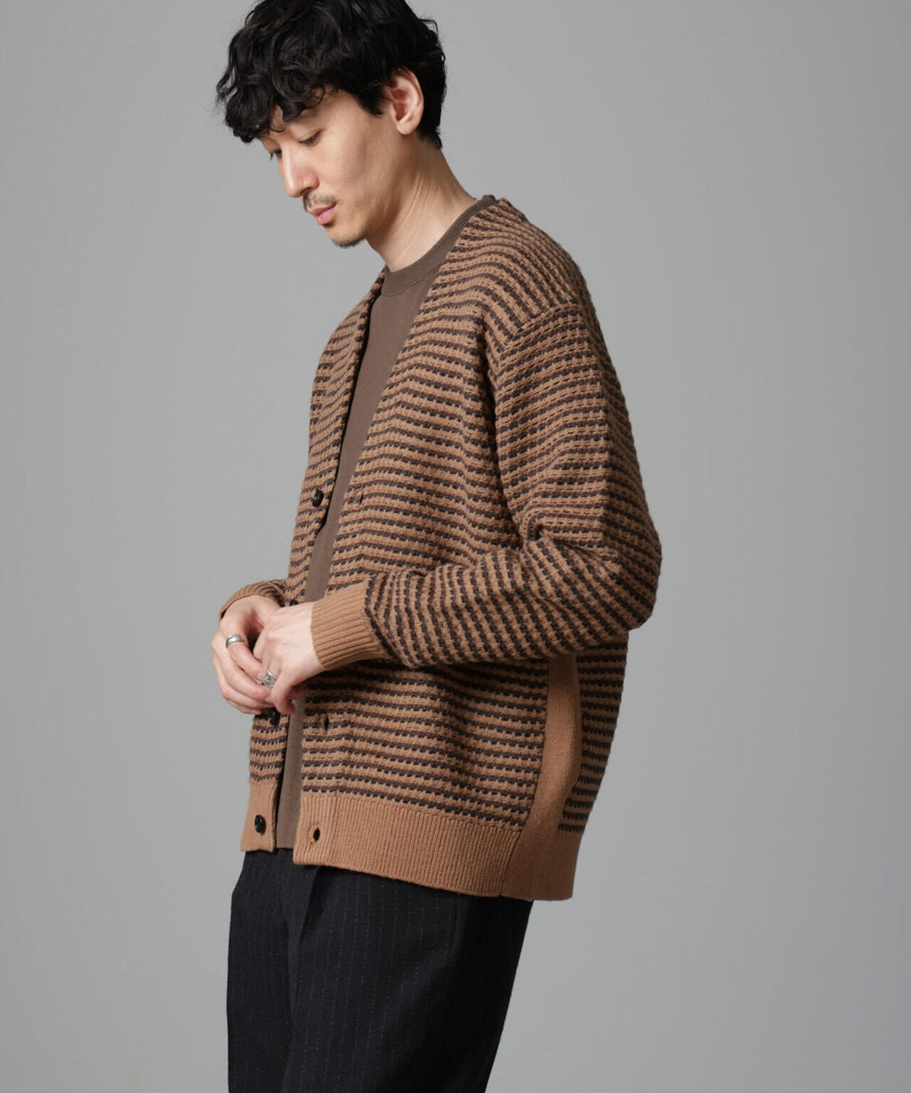 FIRANT 幾何学模様 3Dニットカーディガン 