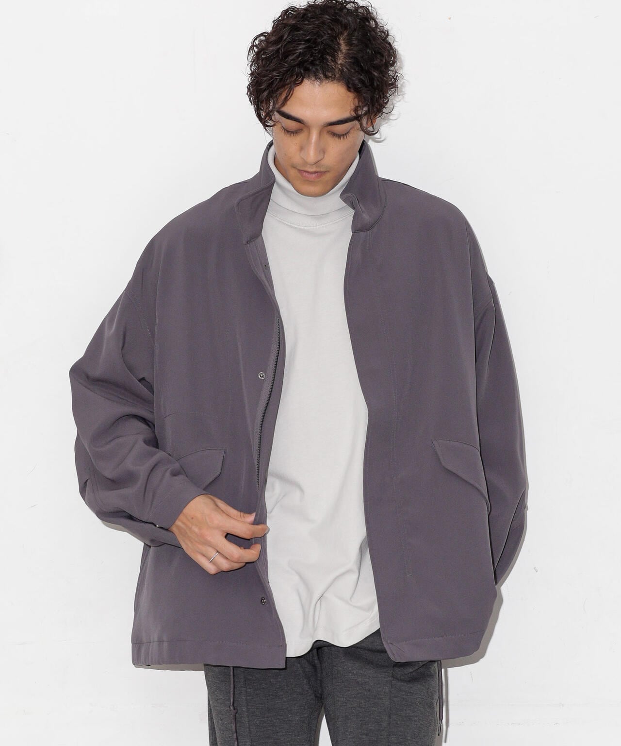 WEB限定/ダブルクロスワイドモッズブルゾン