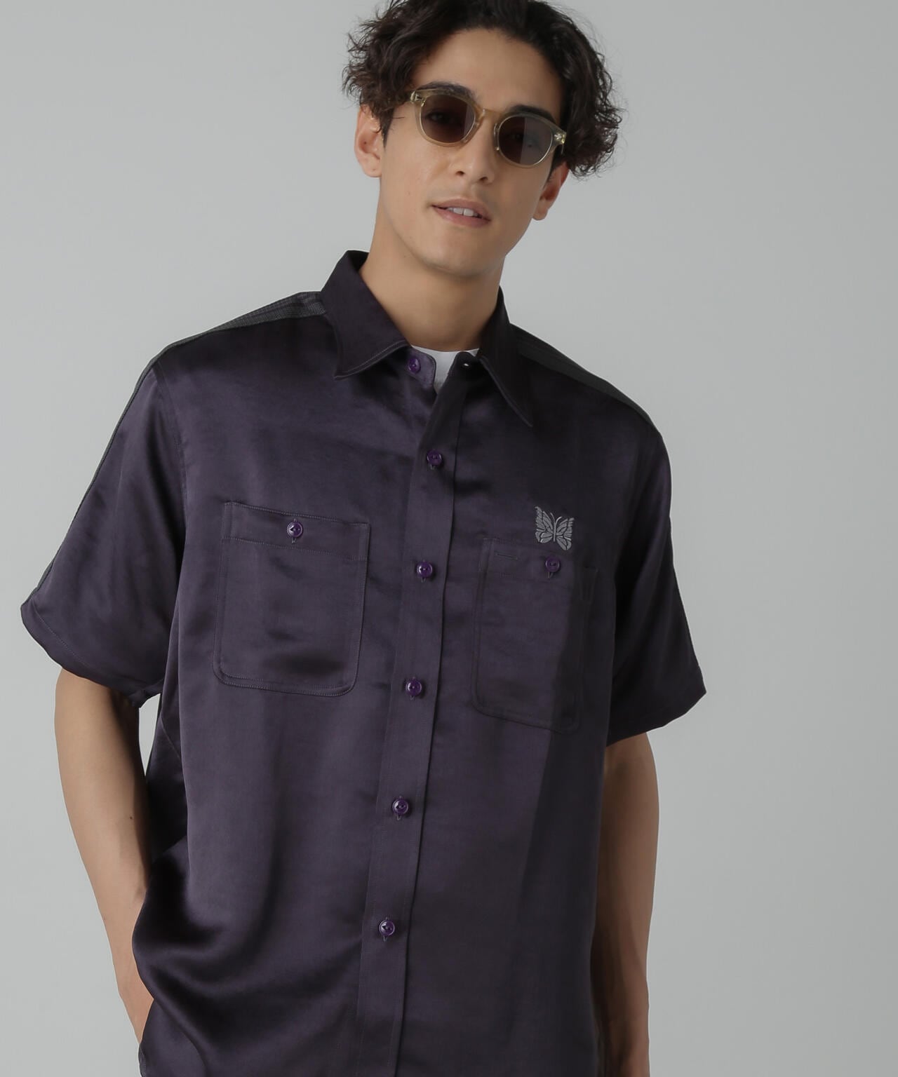 Needles/別注 S/S Work Shirt Poly Sateen 6704121011