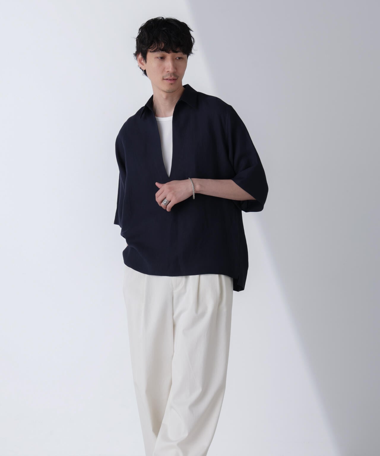 ダブルカバーツイルスキッパーシャツ 6684121219