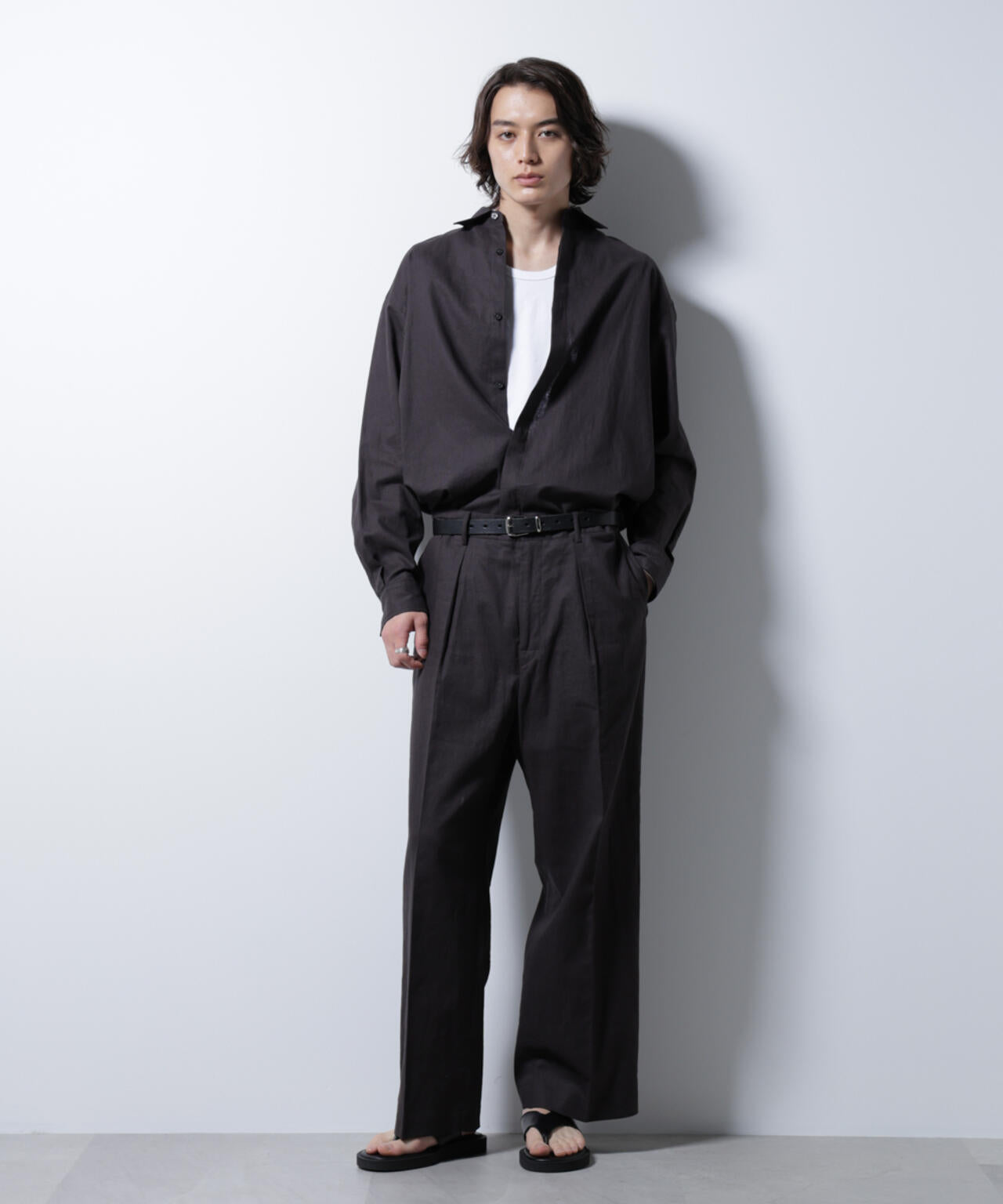 「BELGIUM LINEN FABRICS」リネンコットンレギュラーシャツ 6685120218