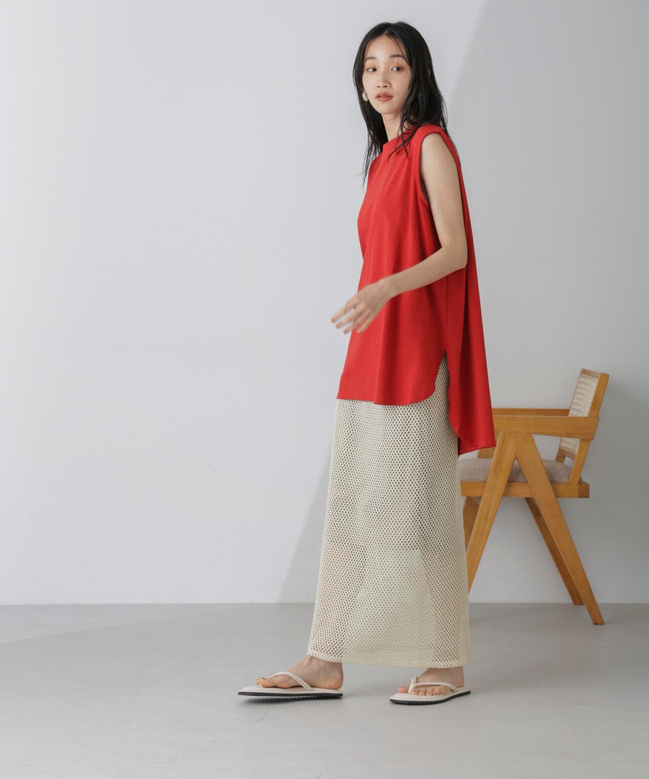 メッシュレースナロースカート 6734230304