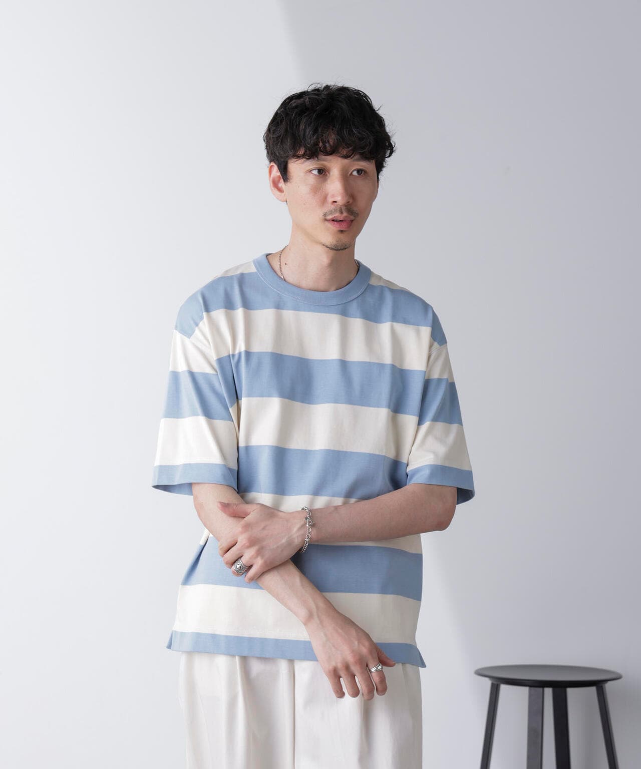 ワイドボーダーTシャツ 半袖 6724224232