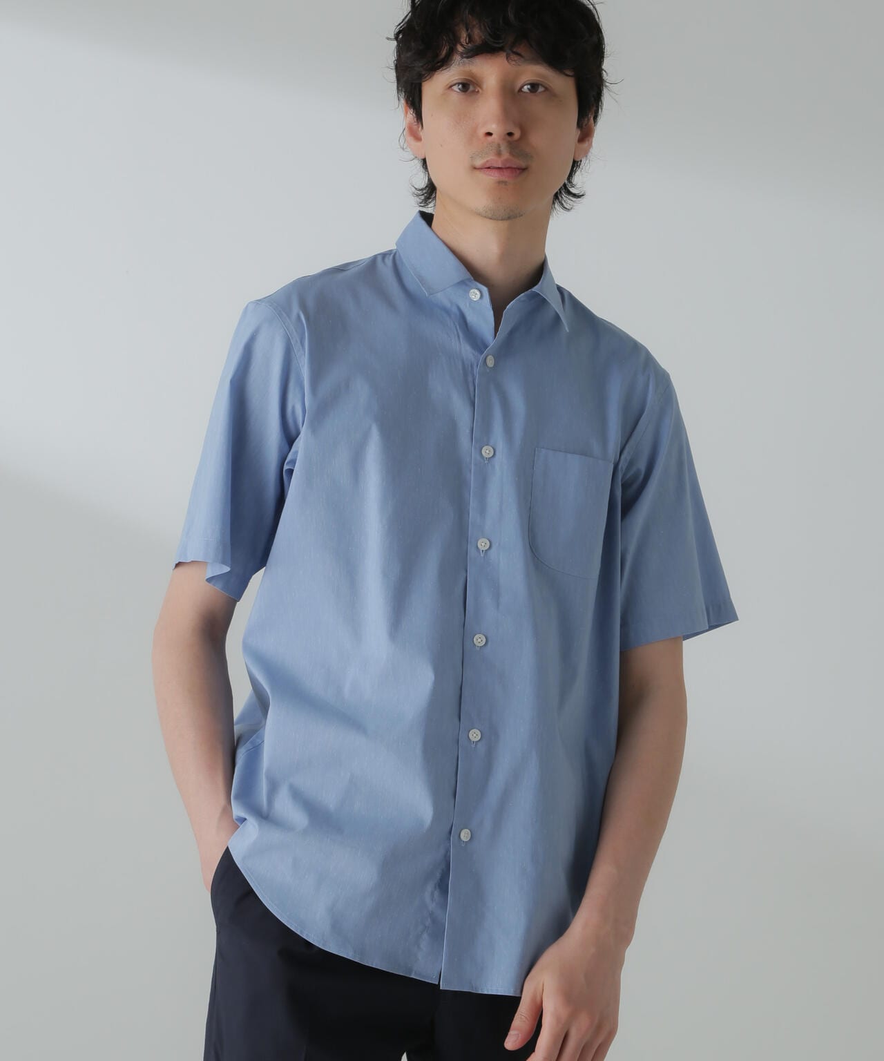 「ICE FLOW LINEN」レギュラーカラーシャツ 半袖 6684121206