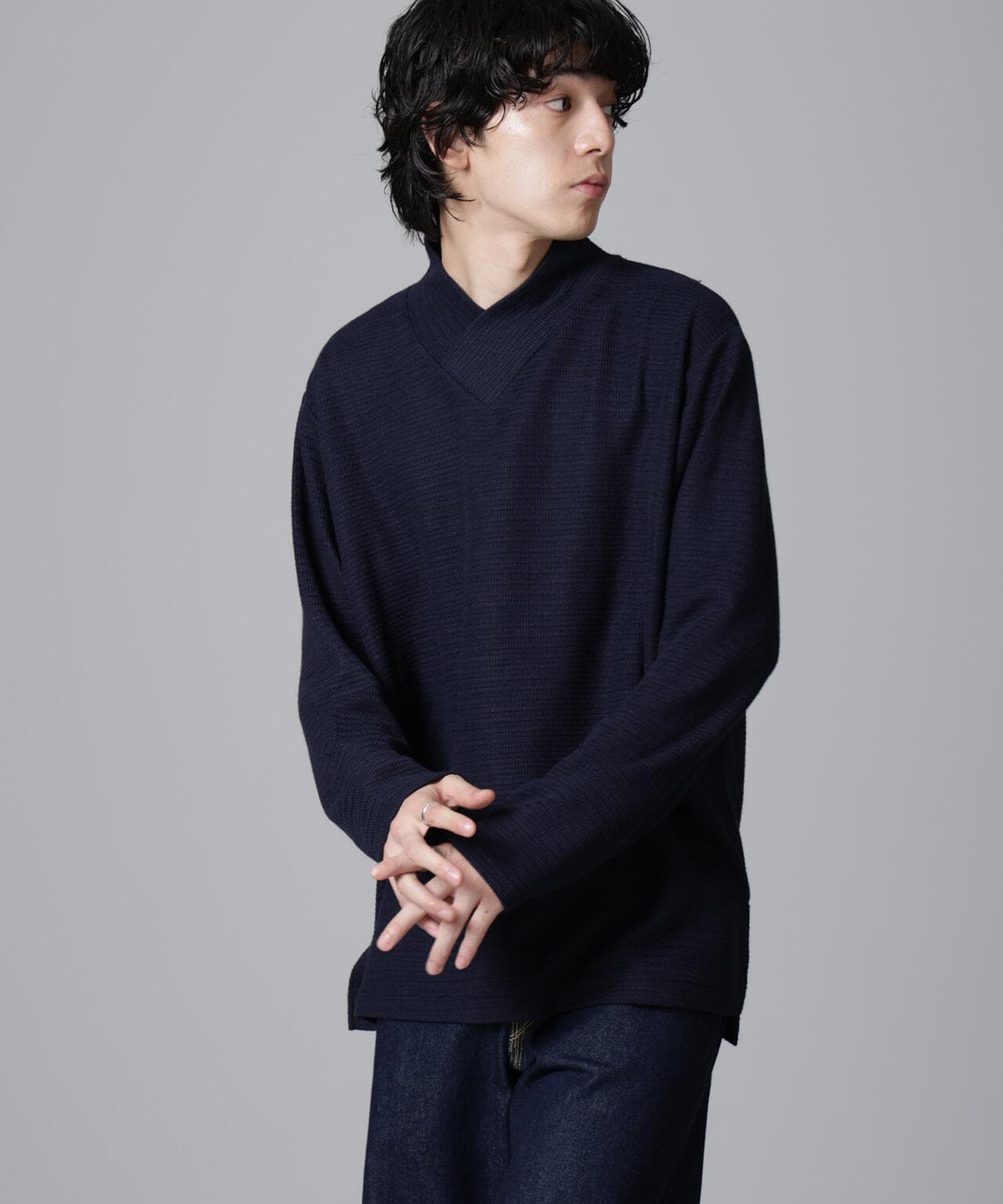 WEB限定 / デザイン ネック サーマル プルオーバー 長袖 