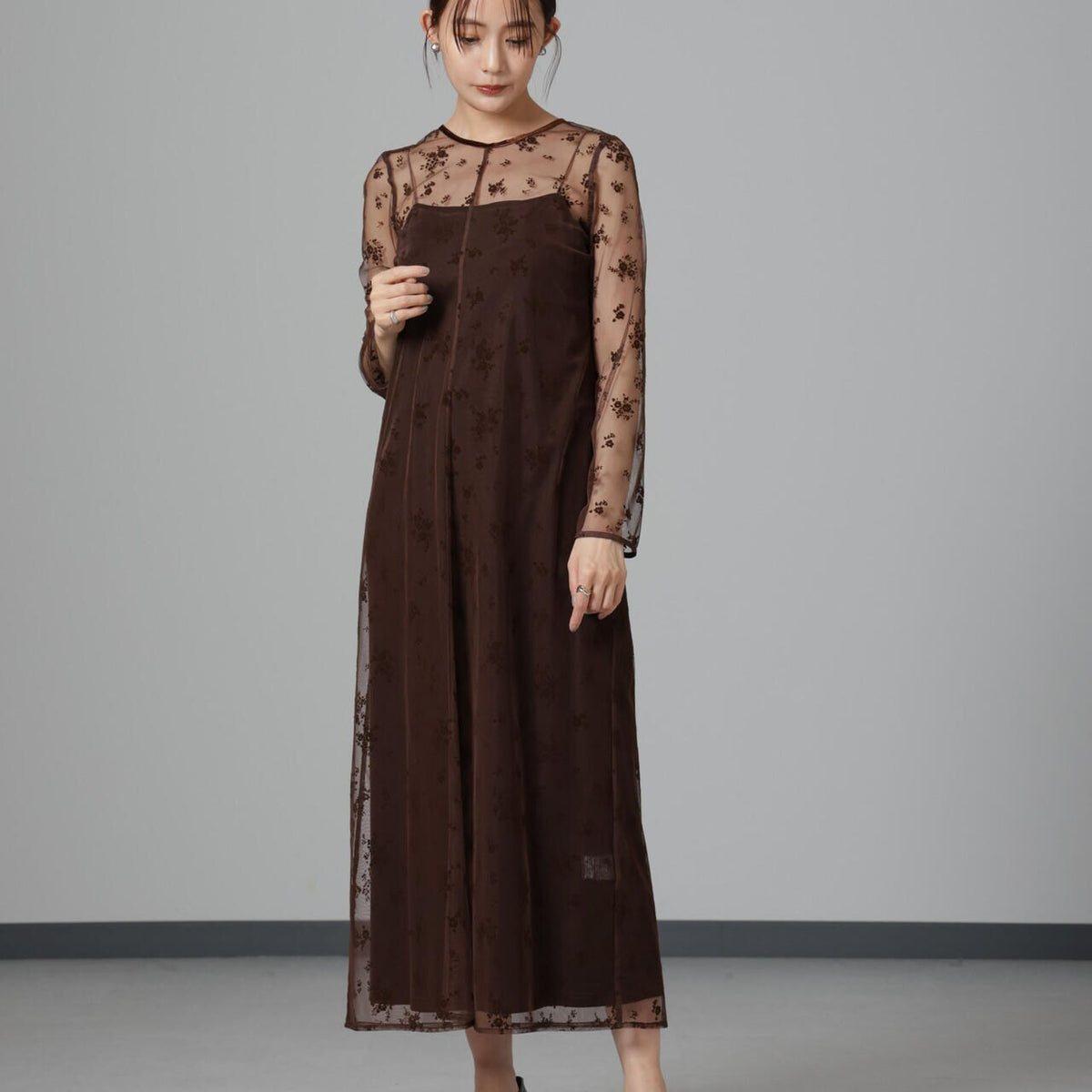 kaene / フロッキー ベロア 2way ドレス 