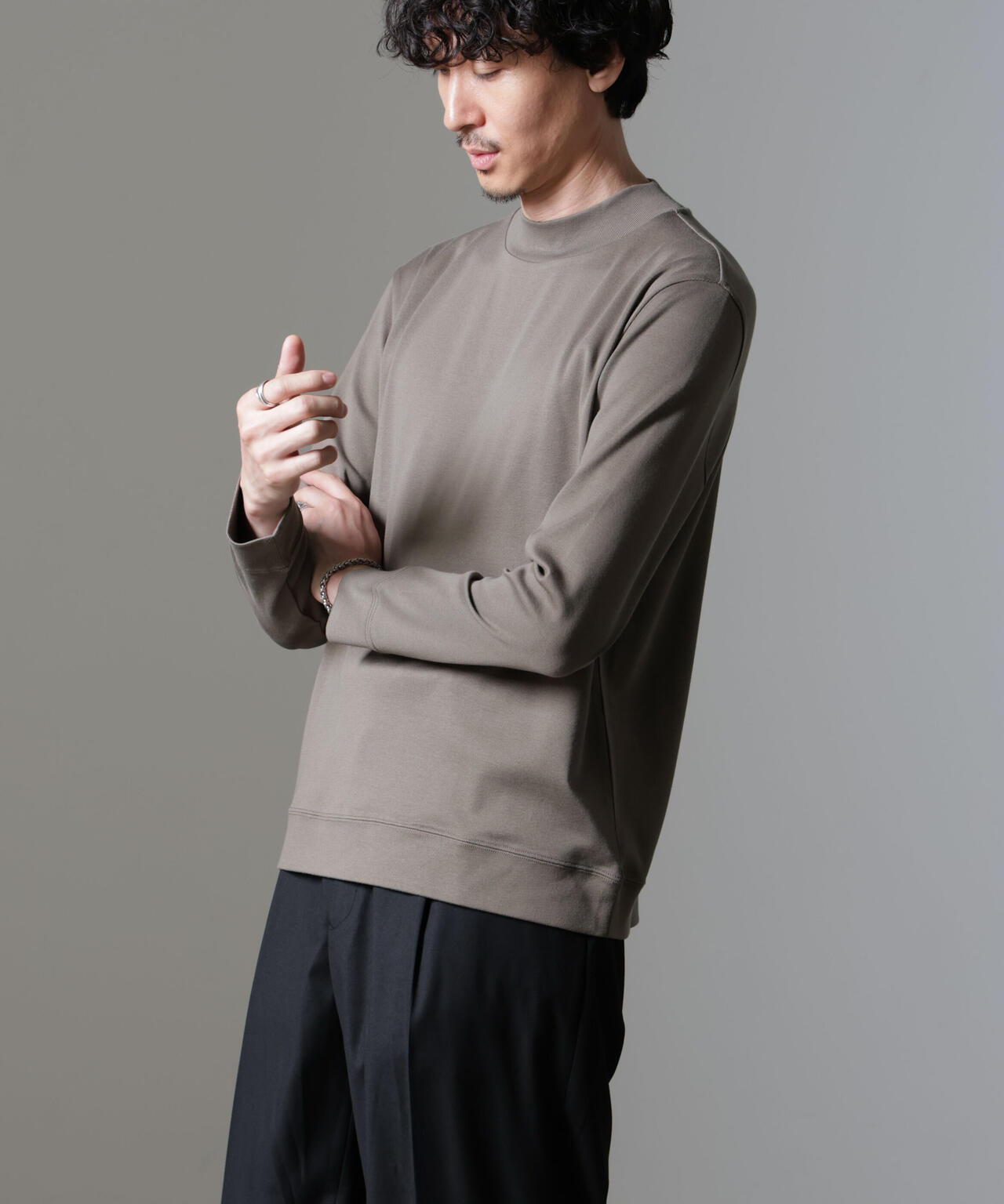 ｢FORMAL JERSEY｣モックネックカットソー長袖 6684223216