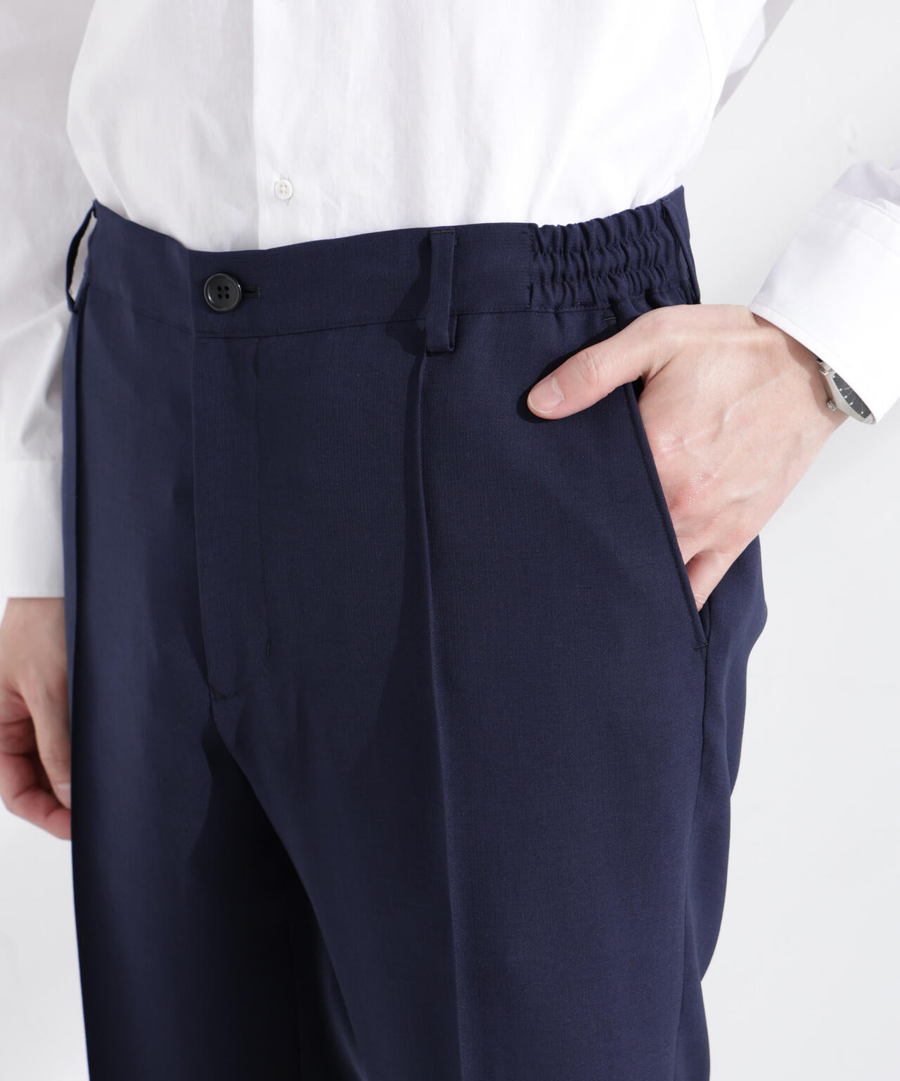 「N TROUSERS PREMIUM」強撚ピケストレッチパンツ(セットアップ可) 6685129201