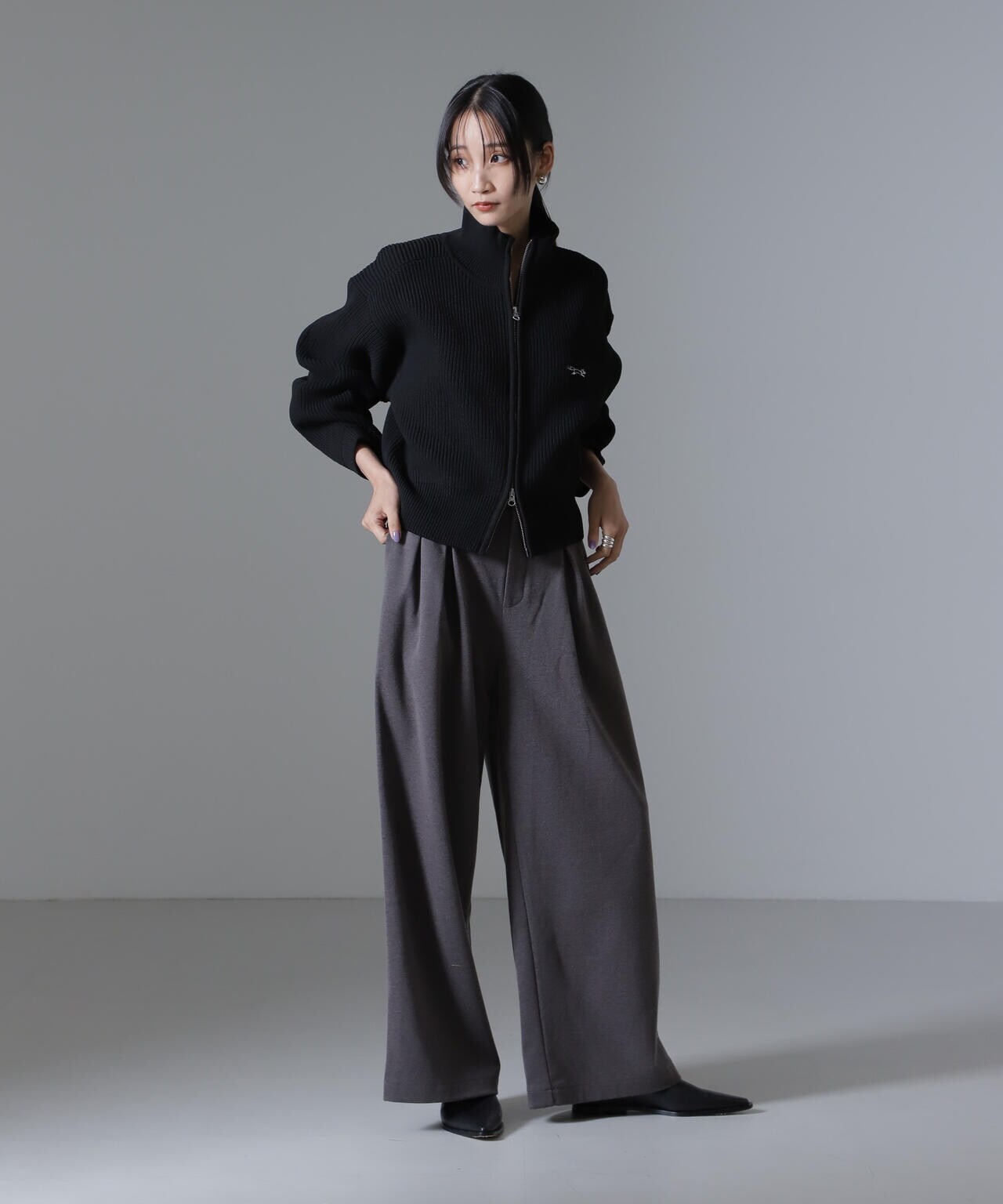起毛カットタックワイドパンツ 6734227305