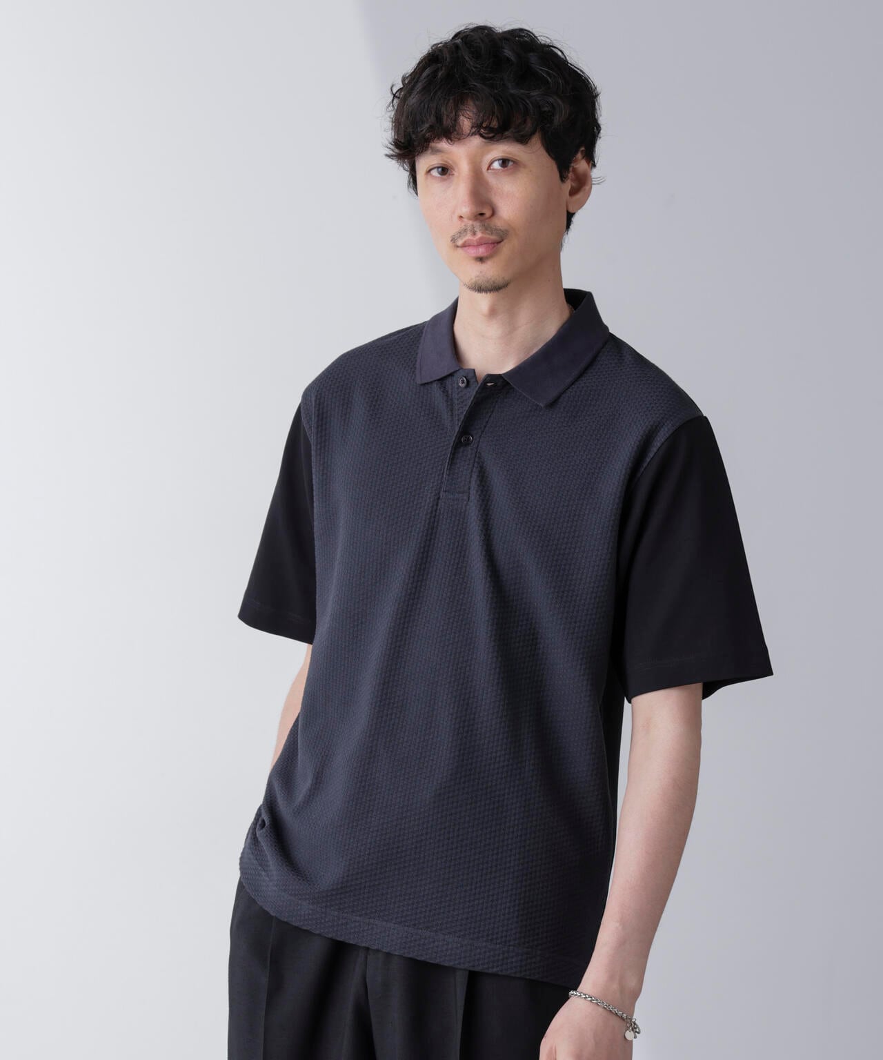 2トーンコンビポロシャツ 半袖 6724224225