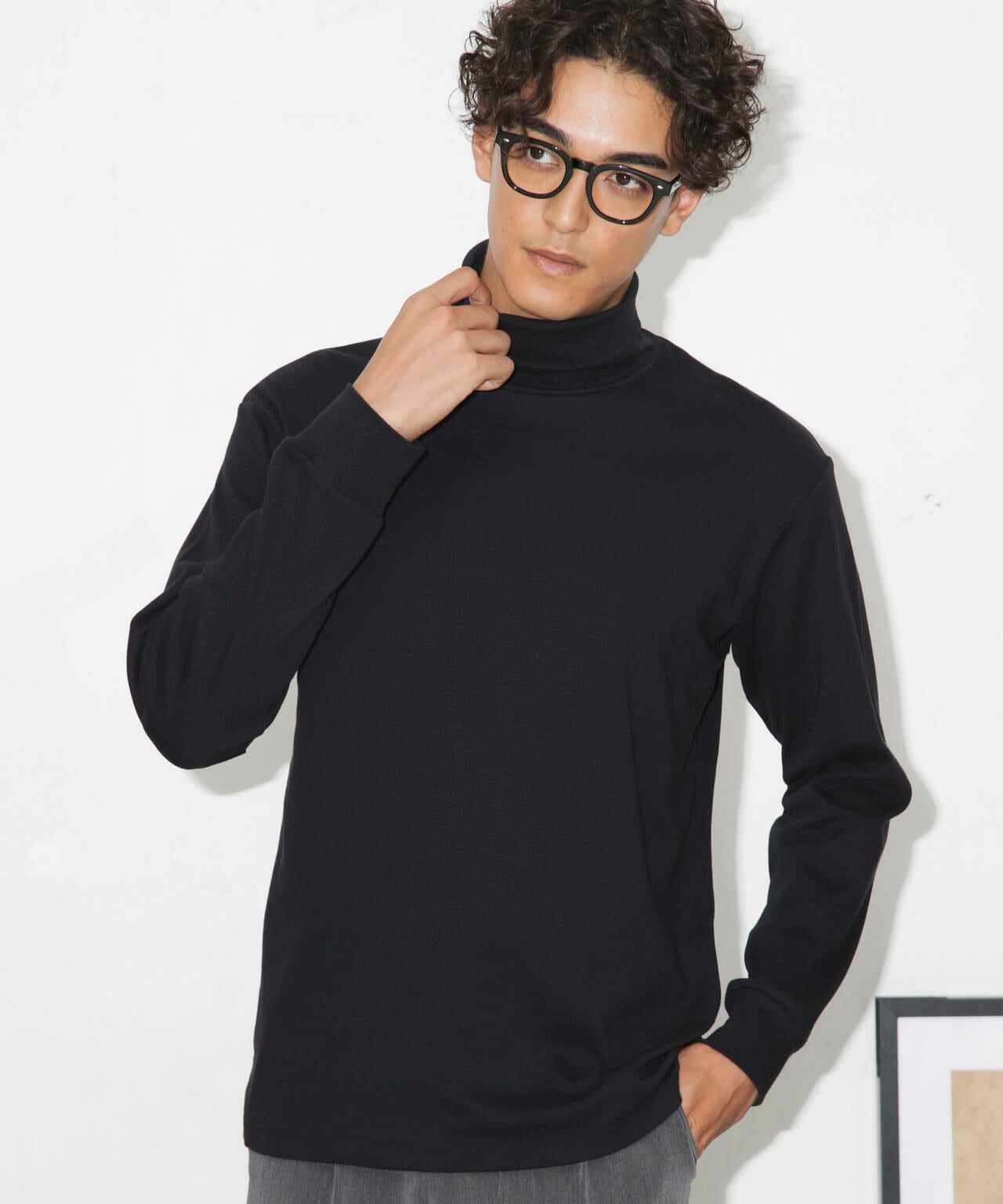 Anti Soaked(R) 汗染み防止 スムースタートルネックTシャツ 長袖 6684223206