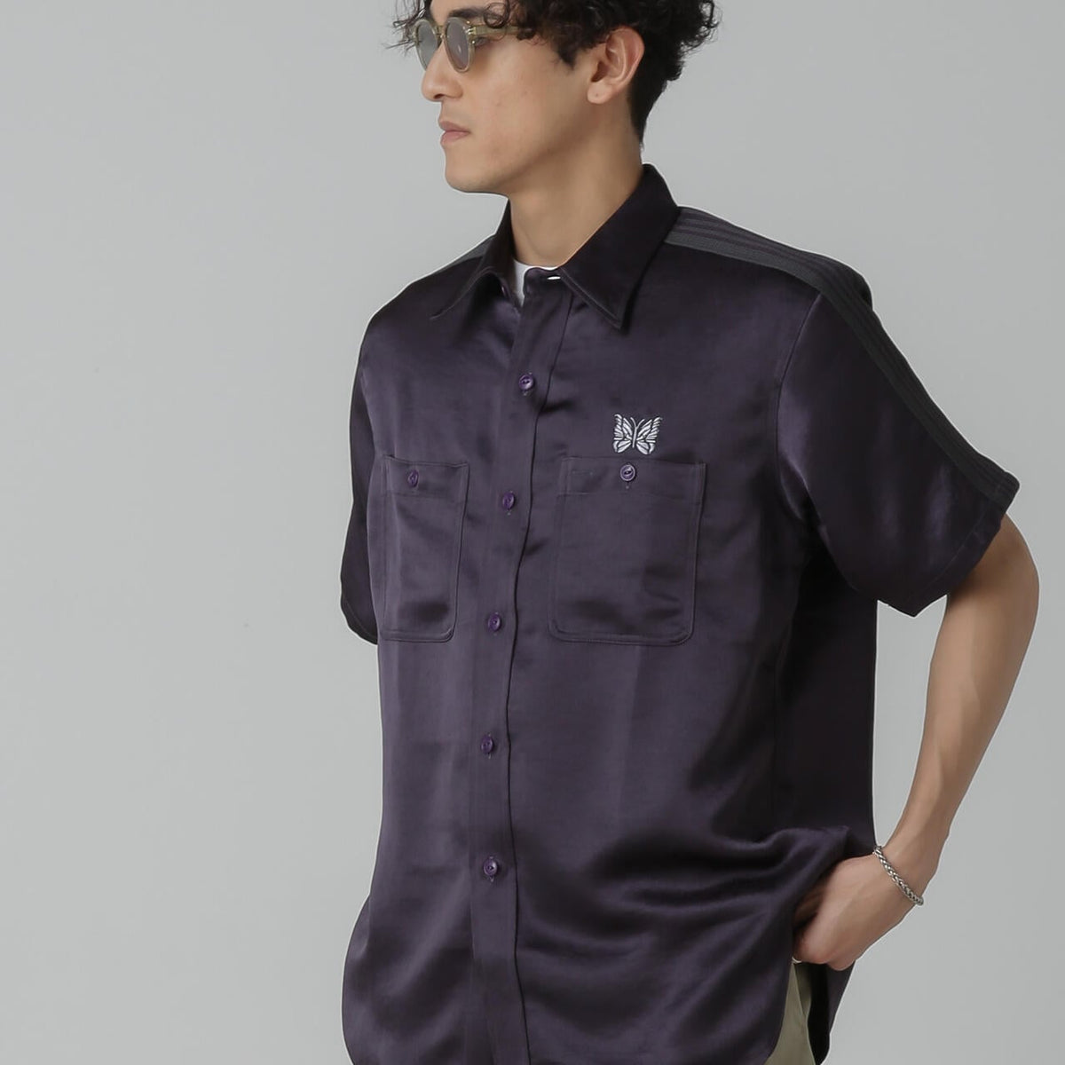 Needles/別注 S/S Work Shirt Poly Sateen